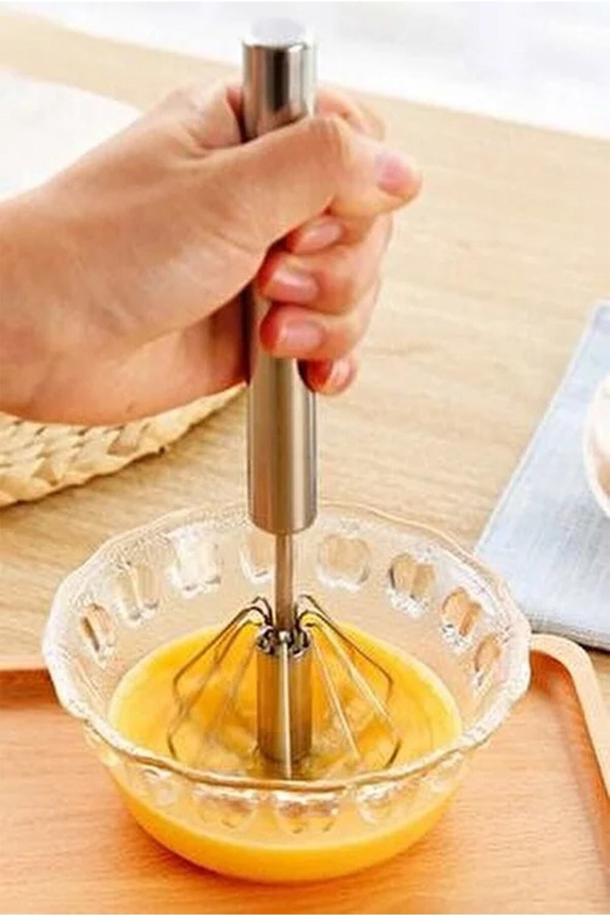 mercantoptan Push and Pull Mixer Hand Beater Push and Pull Whisk