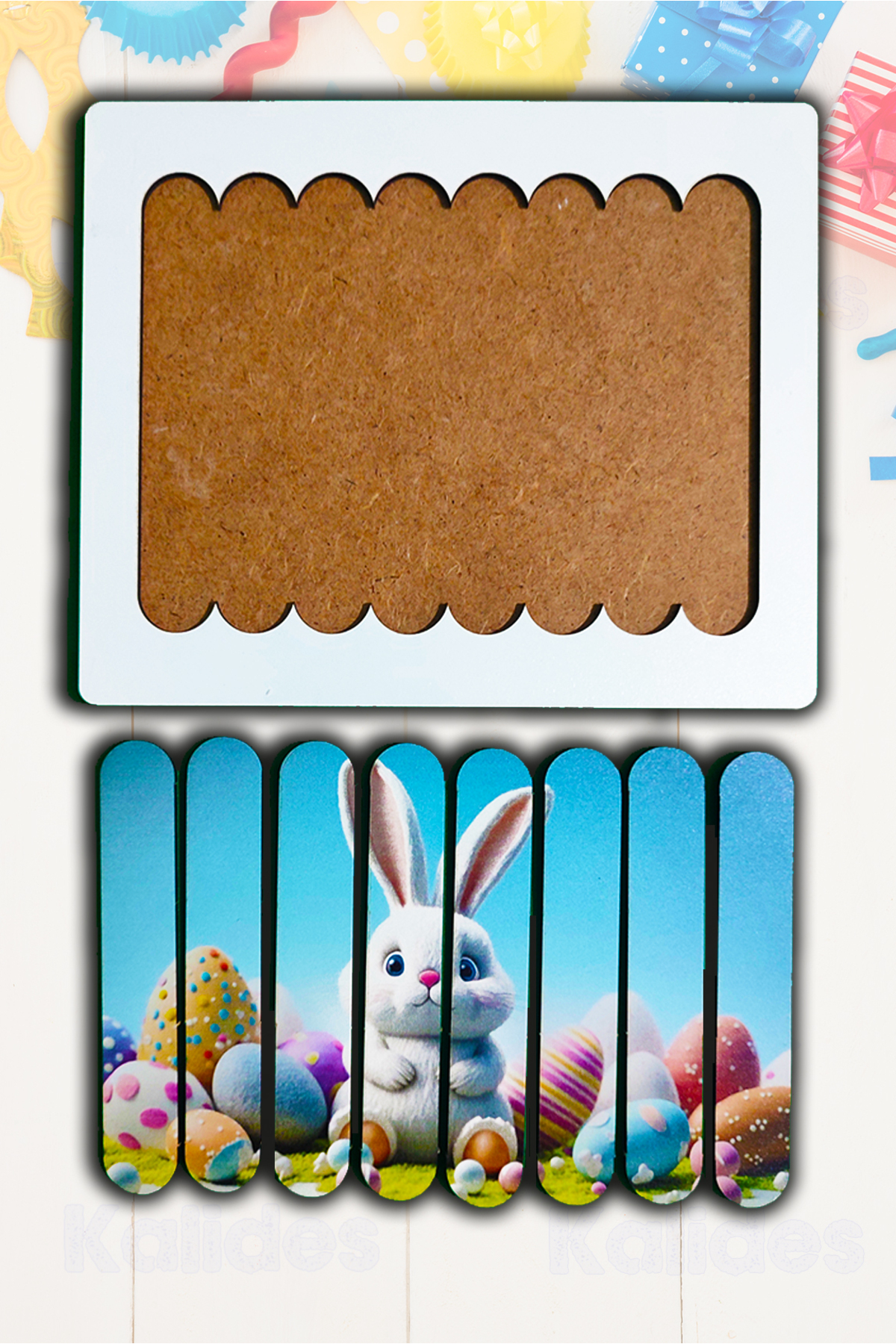 kalides Montessori Eğitici Ahşap Puzzle - Şerit Puzzle - Paskalya Tavşanı fotoğrafı 4 (önizleme)