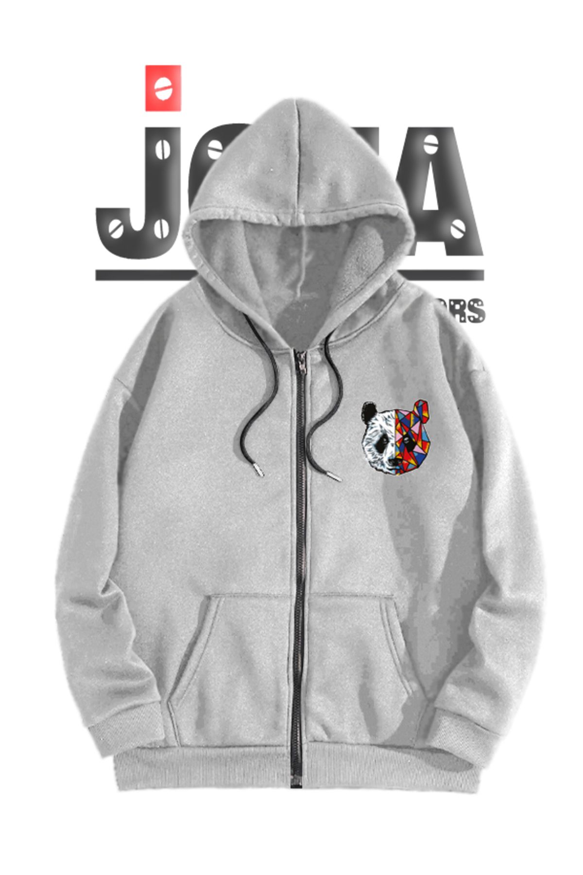 Joza Outdoors Femei Bărbați Unisex Tokyo Panda 3 Fire Cu Fermoar Cu Glugă Cu Glugă, Cu O Singură Culoare, Jachetă Fleece Unisex - L