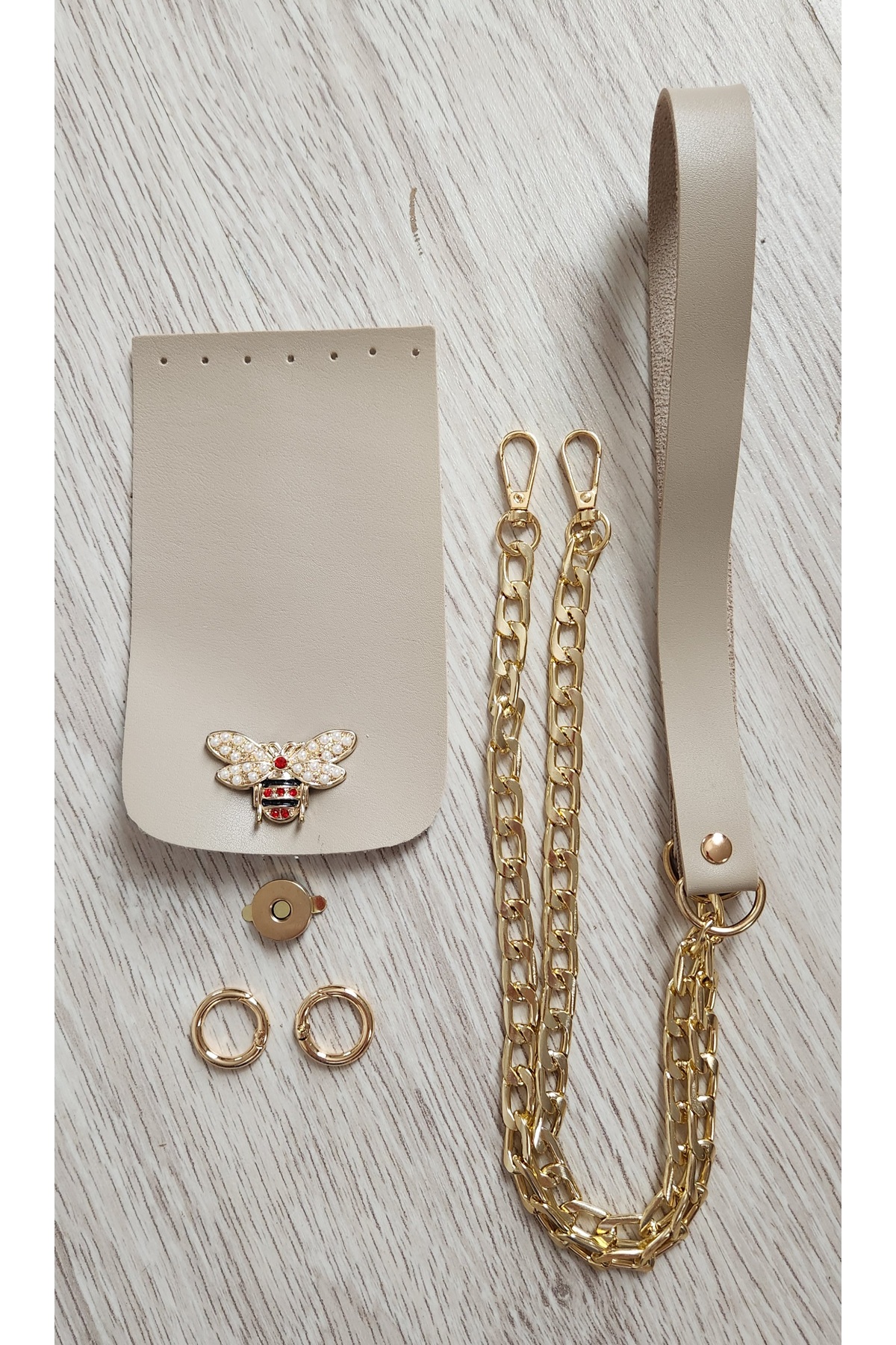 BEE DETAILED KNIT BAG KIT (HANGER+COVER+2HALK+BASE)