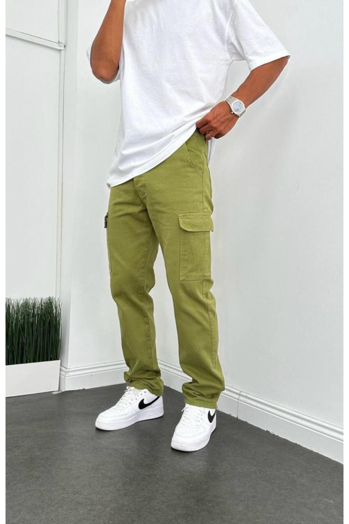 Cargo Pocket Baggy Length Jean Trousers
