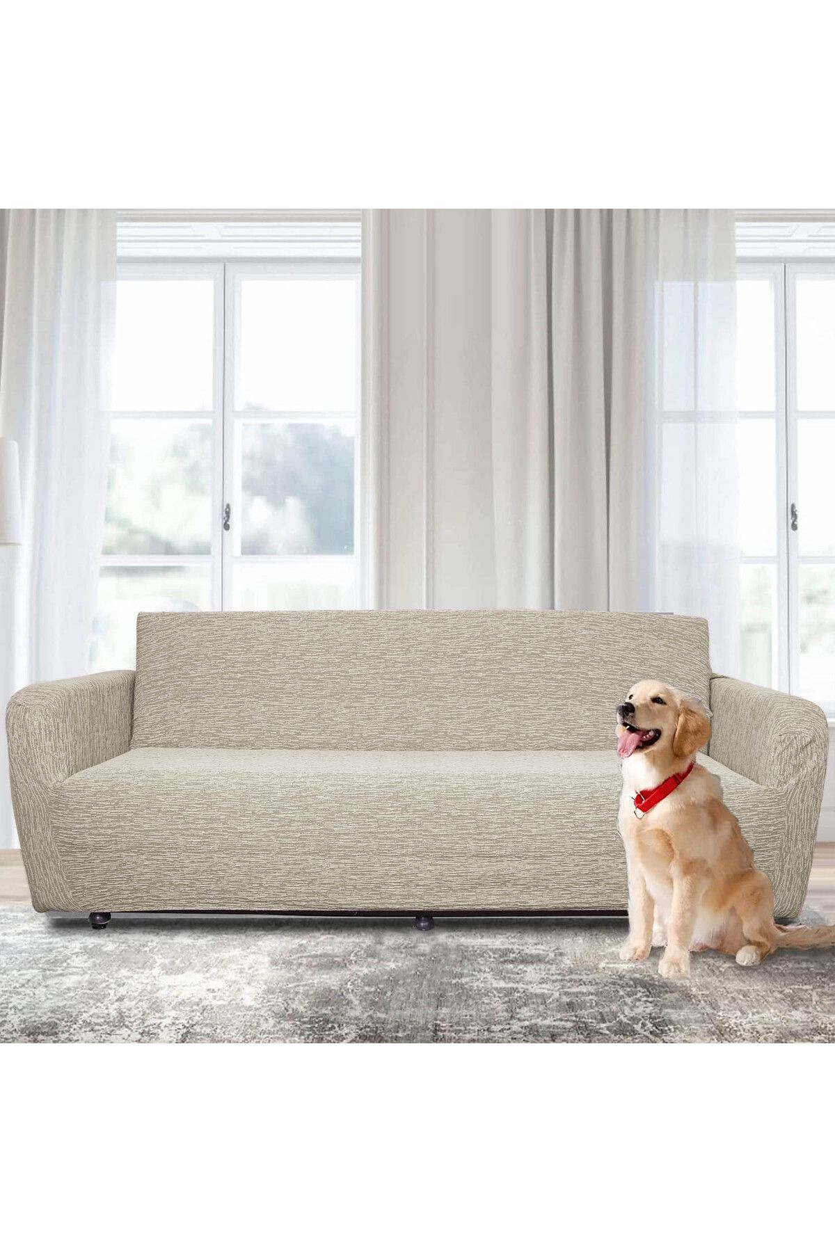 Faiend-Jacquard Plain Pattern Lycra Flexible Washable Sofa Cover 3+2+1+1 Sofa Set Sofa Cover 3
