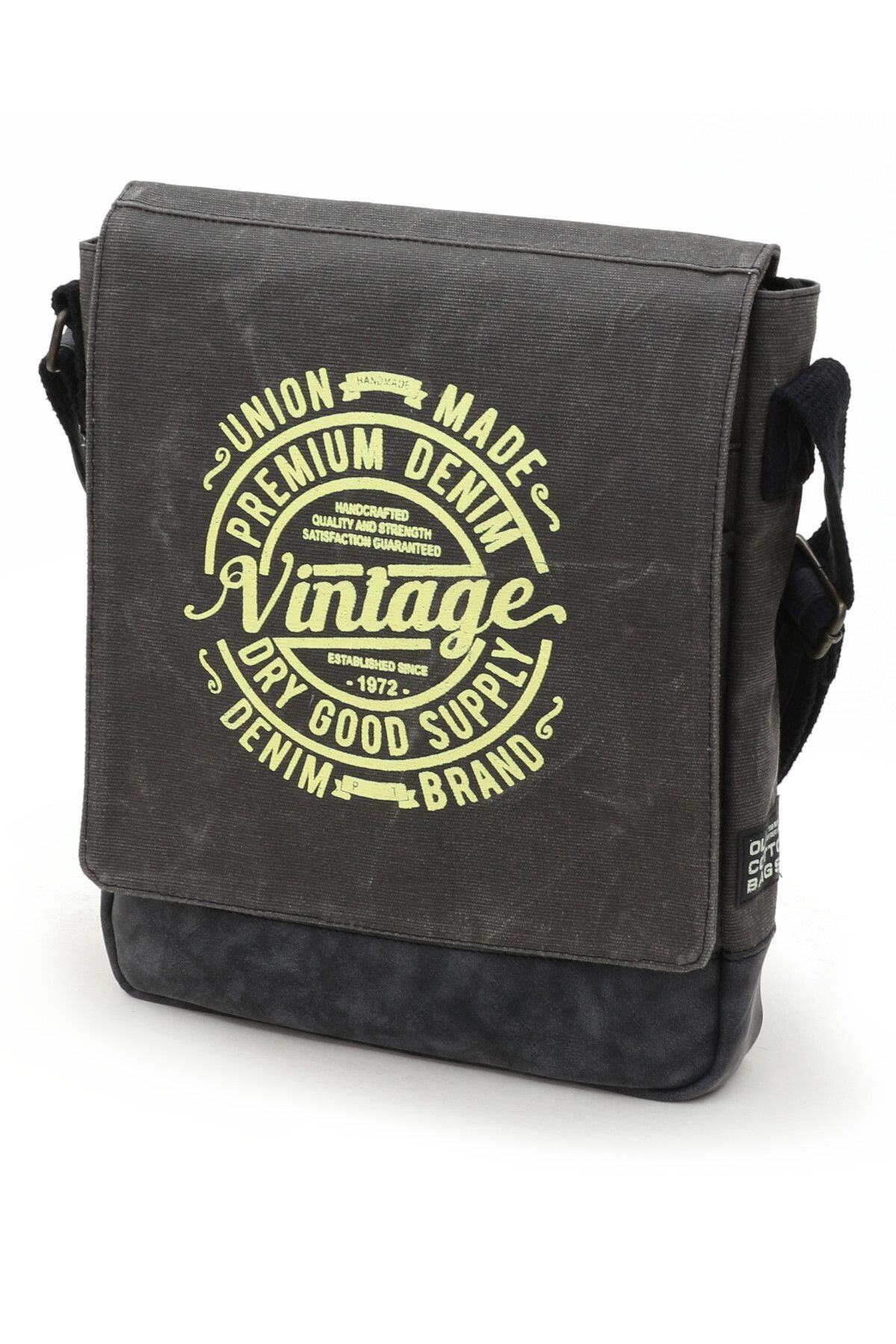 Old Cotton 7112 Black Anthracite Waterproof Waxed Canvas Crossbody