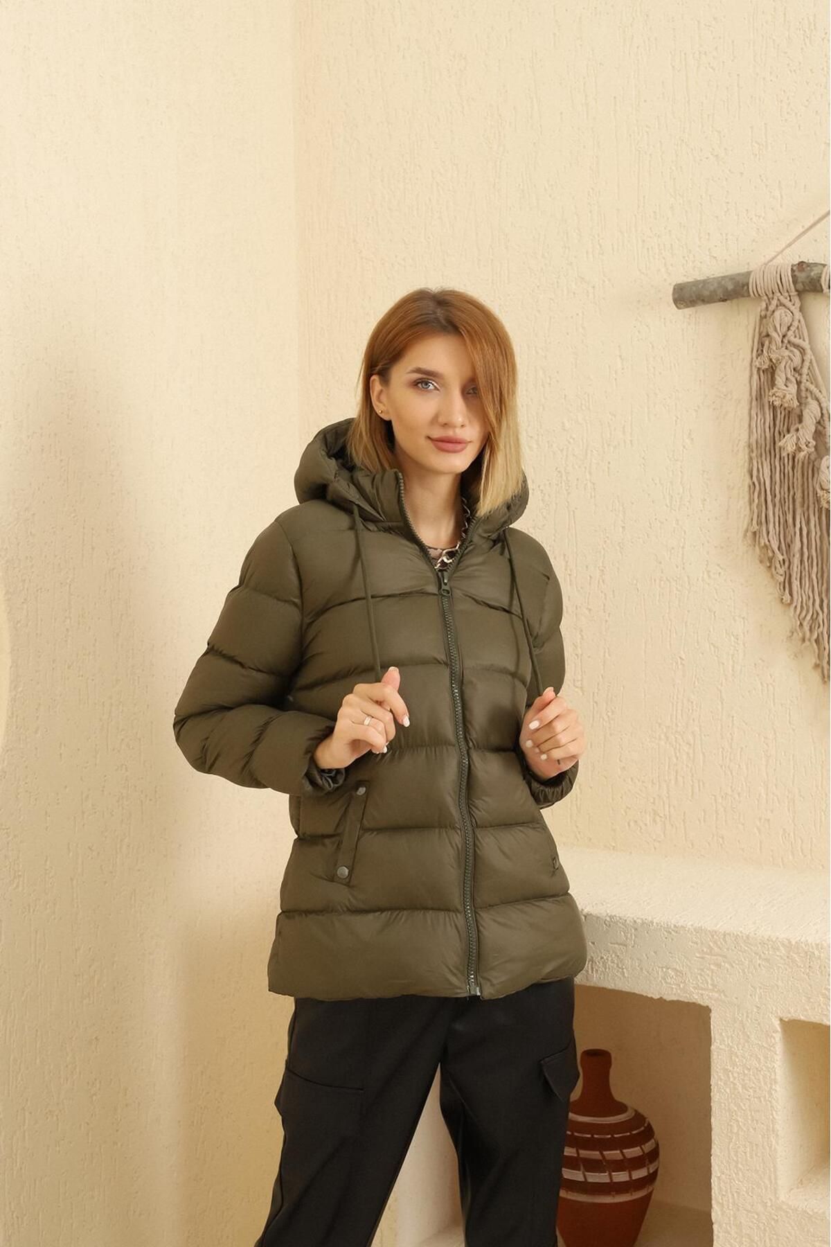 Midi length sale puffer coat