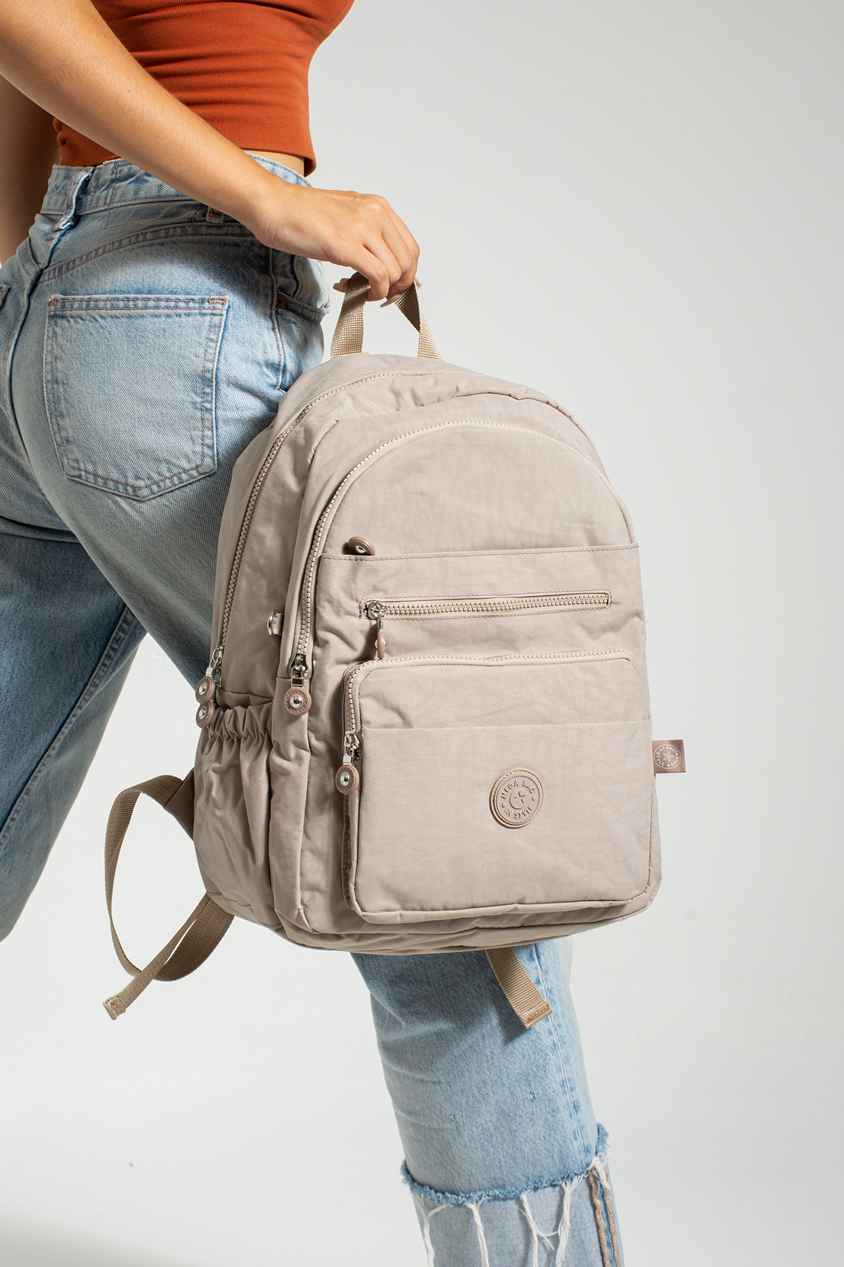 کوله پشتی زنانه قهوه ای YOGII | YG9139 اورجینال - تصویر 3