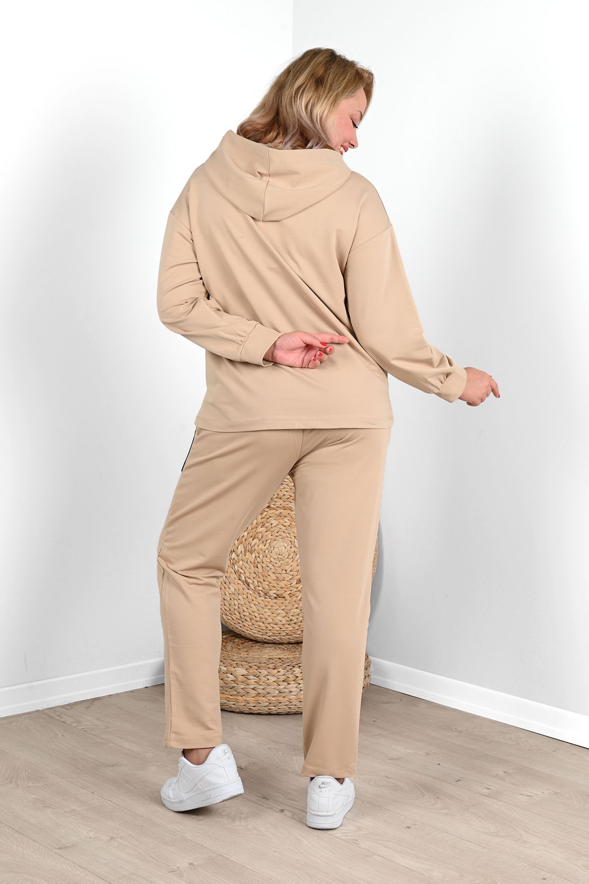 ADROM Sweatsuit set Beige Plus Size Trendyol