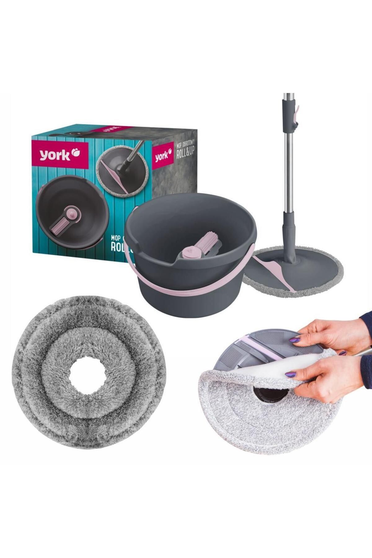 MiniHome-York Roll & Up Rotating Mop Cleaning Set with Foldable Mop 8