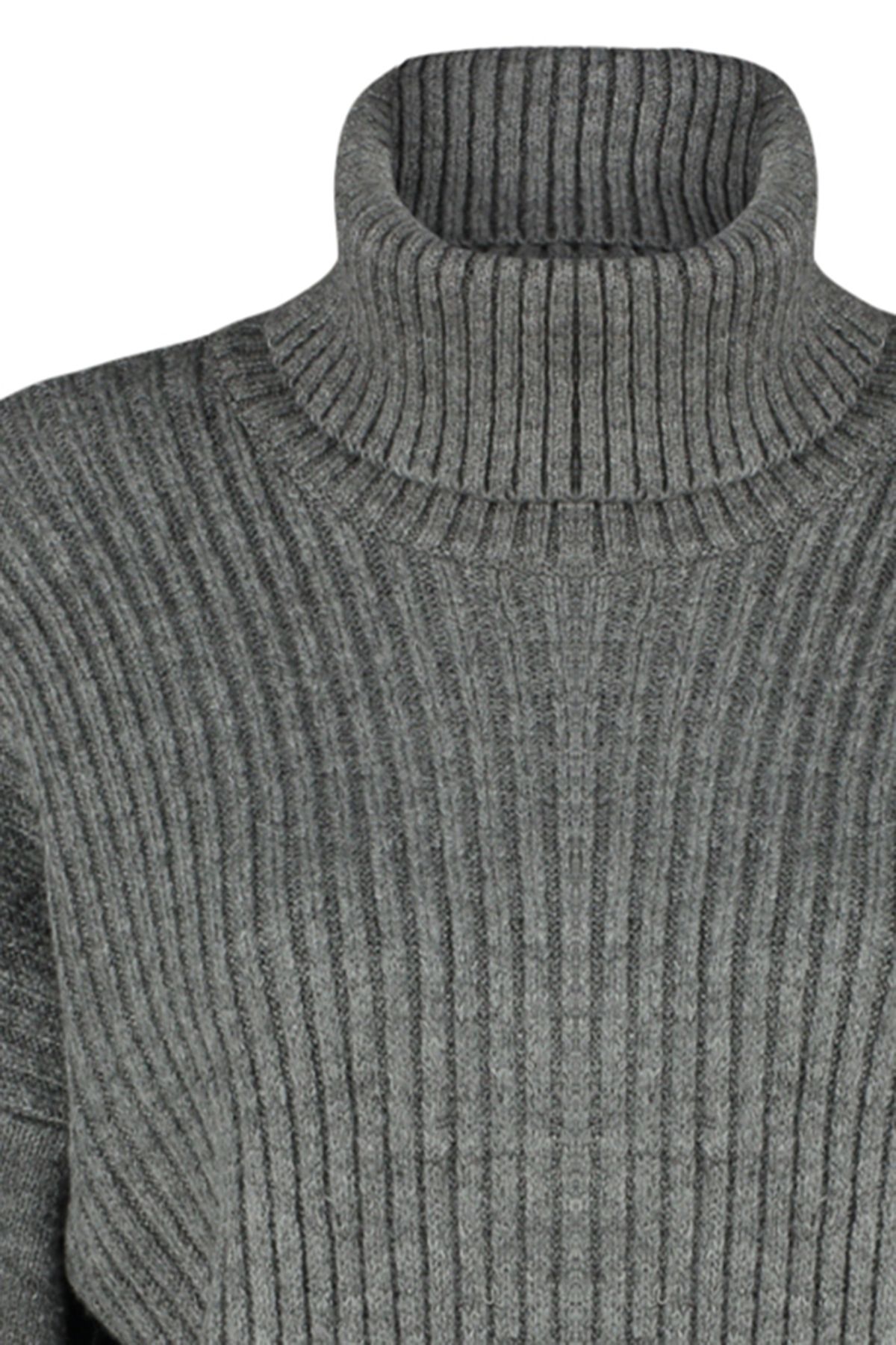 Trendyol Collection-Rollkragenpullover in Anthrazit – Haargeflochten, weich strukturiert TWOAW24KZ00777 7