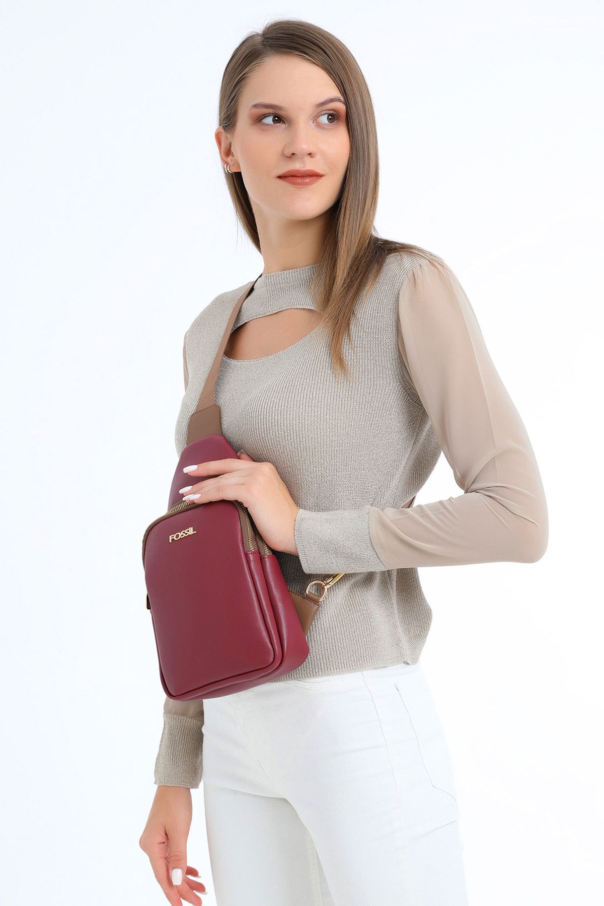 Fossil best sale red bag