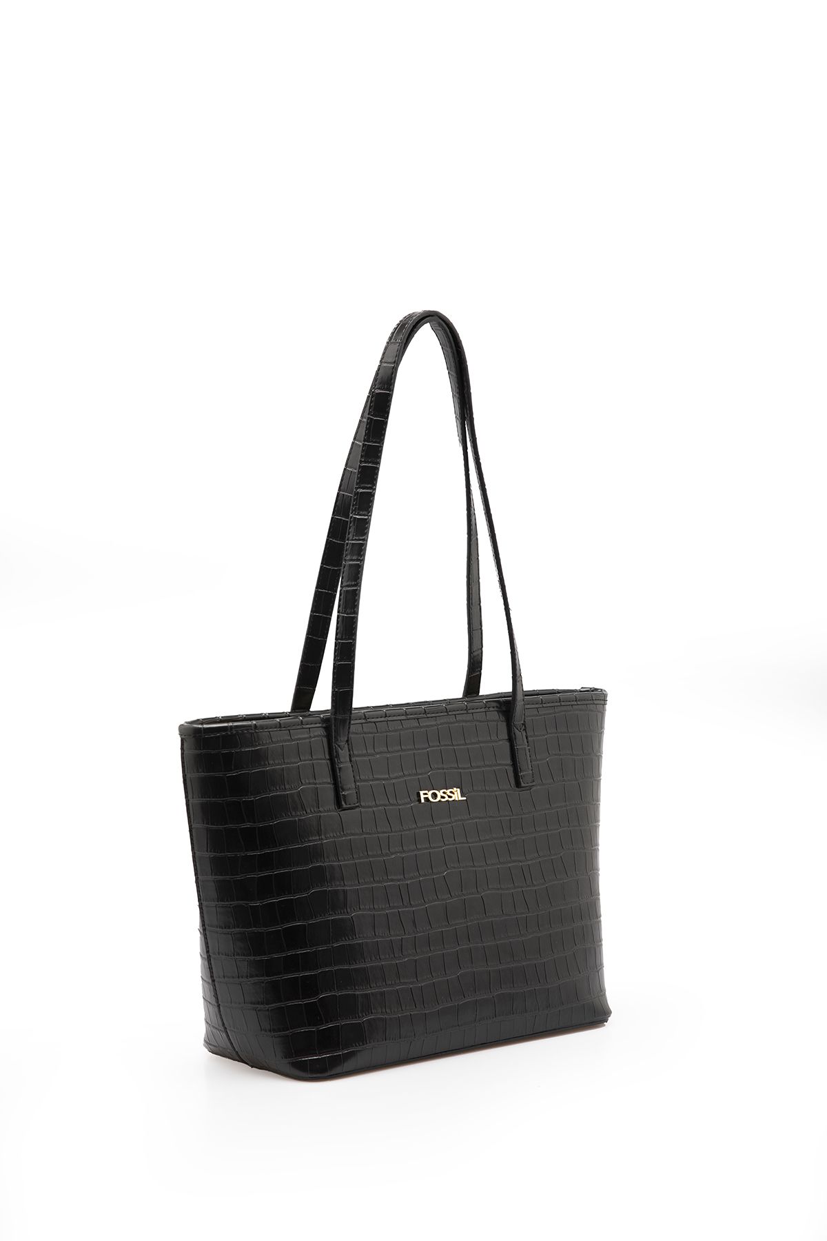 Fossil black deals leather tote