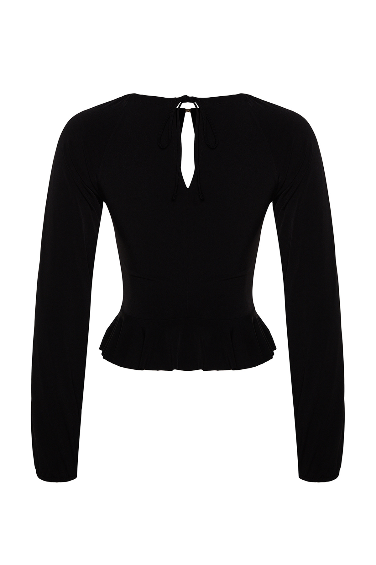 Trendyolmilla  Siyah Pencere/Cut Out Detaylı Aksesuarlı Örme Bluz TPRAW24BZ00053 - Görsel 10