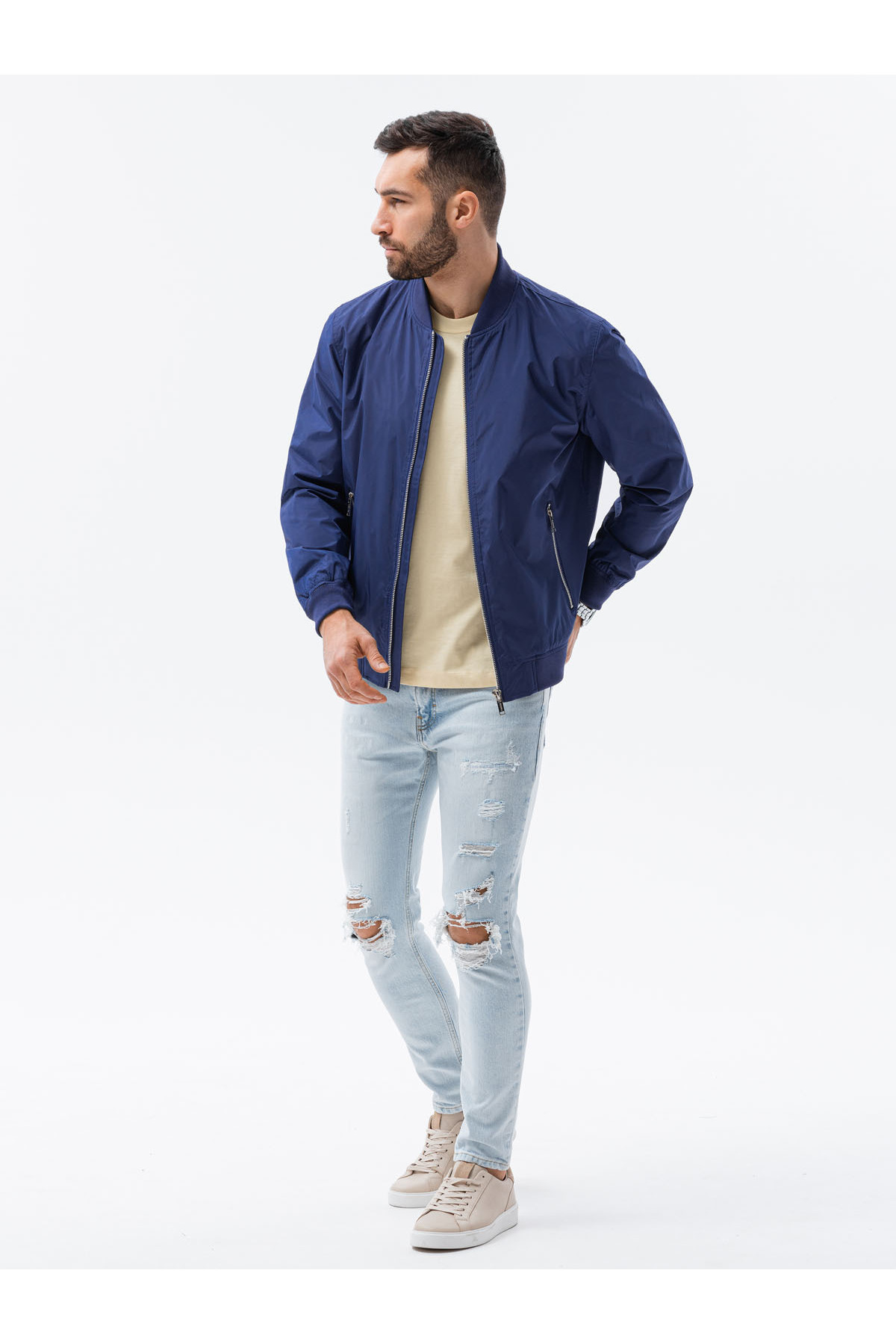 OMBRE-Béžová barva Overgangsbomberjacke - C439 6