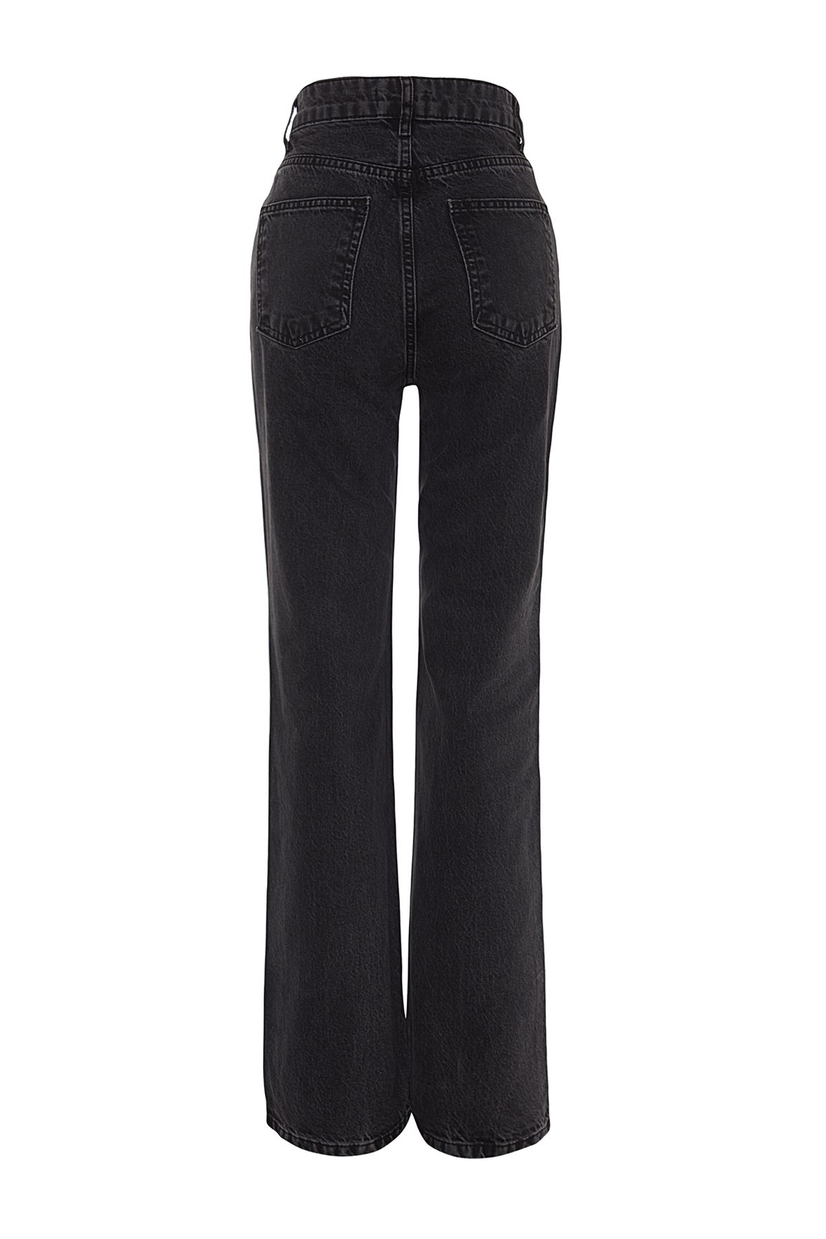 Trendyol Collection-Anthracite High Waist Wide Leg Jeans TWOAW24JE00089 8