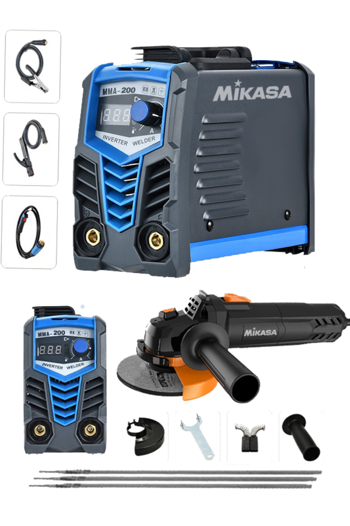 Mikasa Tools Japan Technology 201 TP 3 Kartlı Hava Soğutmalı İnvertec Çanta Kaynak Makinesi Süper 2 Li Set