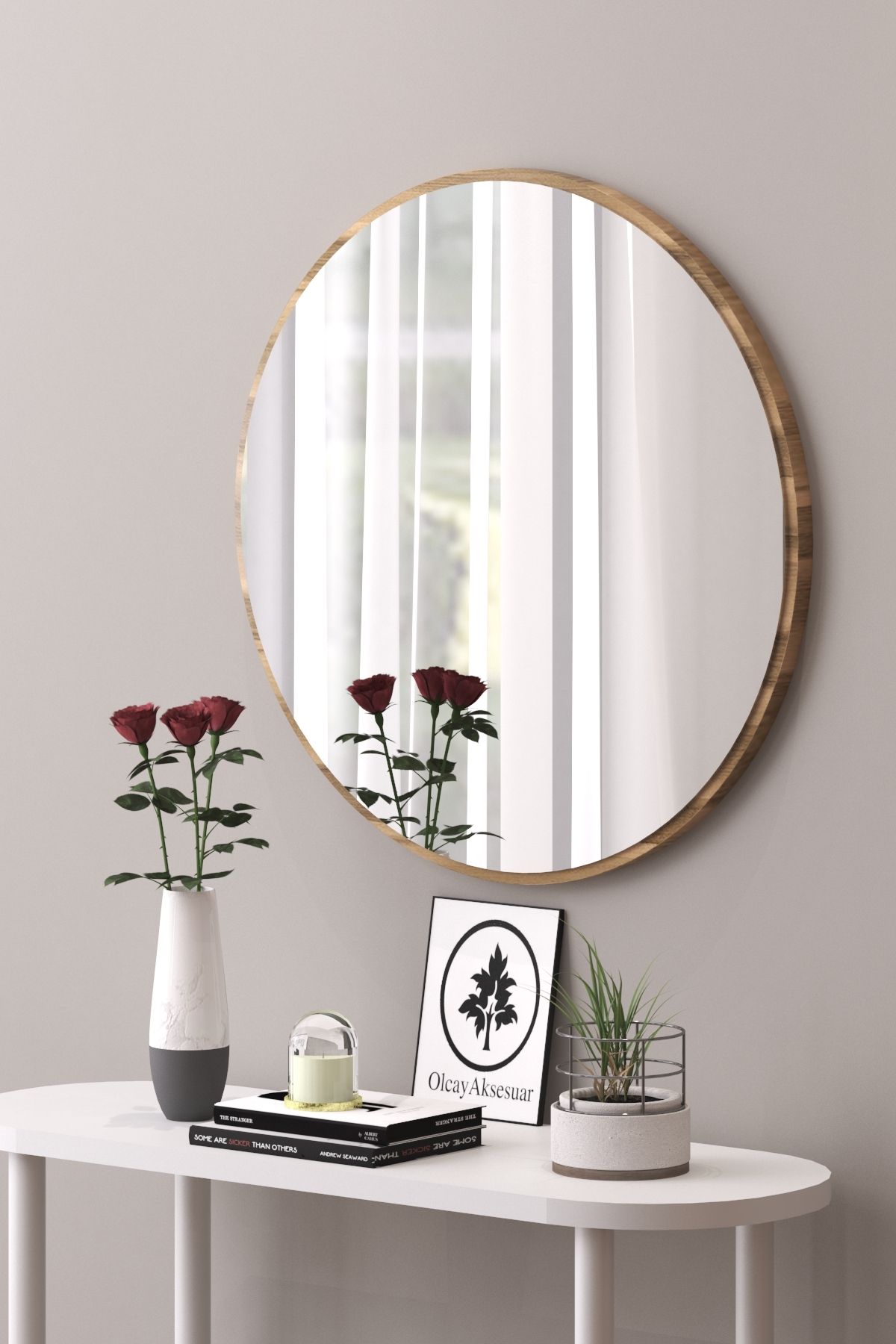 Round hallway mirror best sale