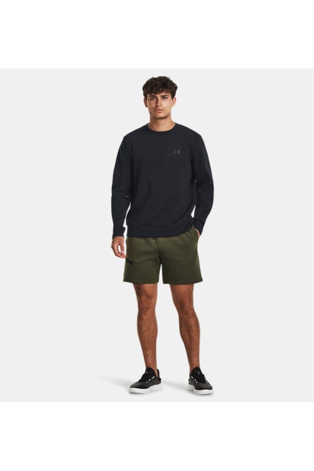 سویشرت مشکی مردانه یقه دوچرخه غیر قابل توقف UA 1381688 001 Under Armour