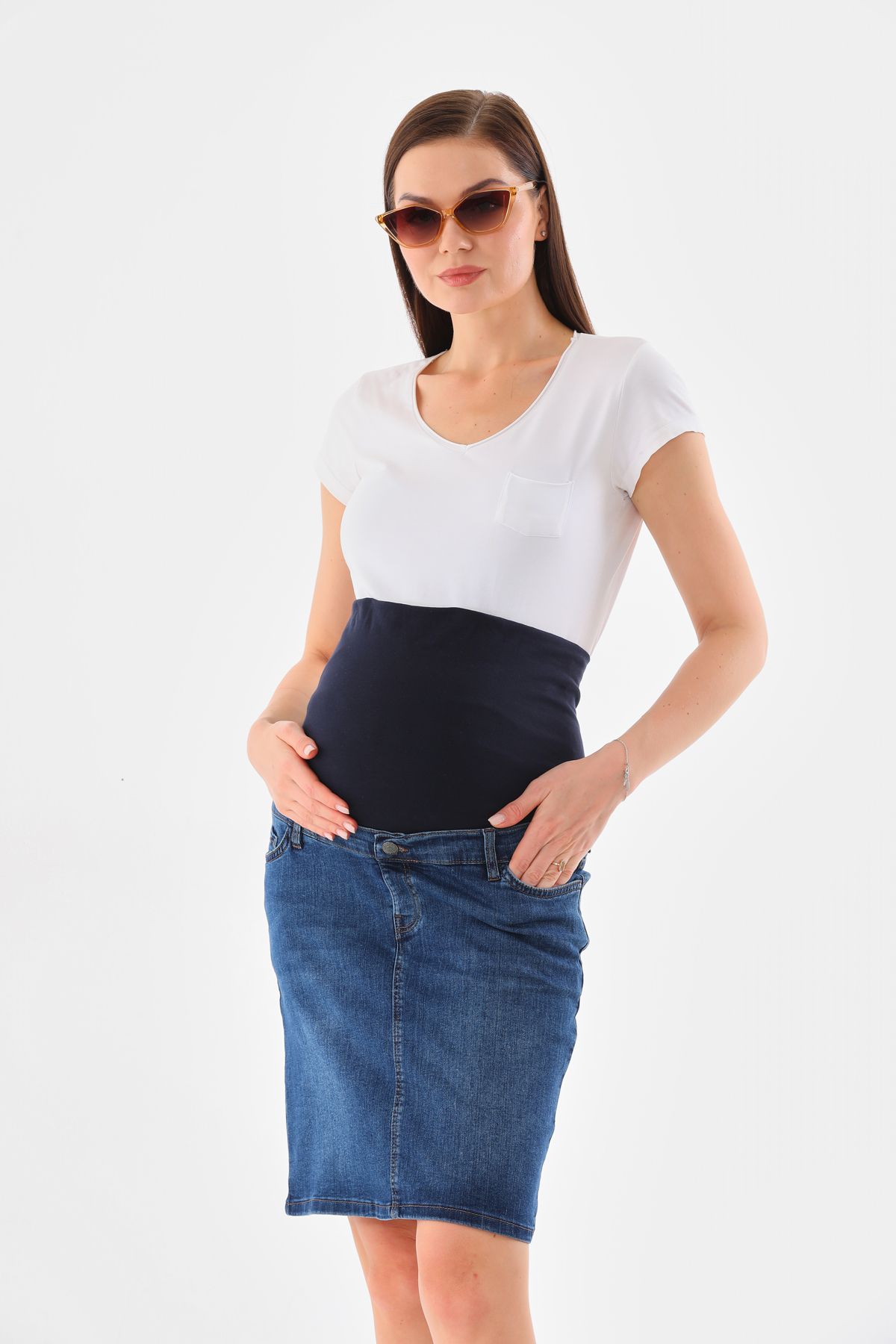 Denim pencil skirt maternity outlet
