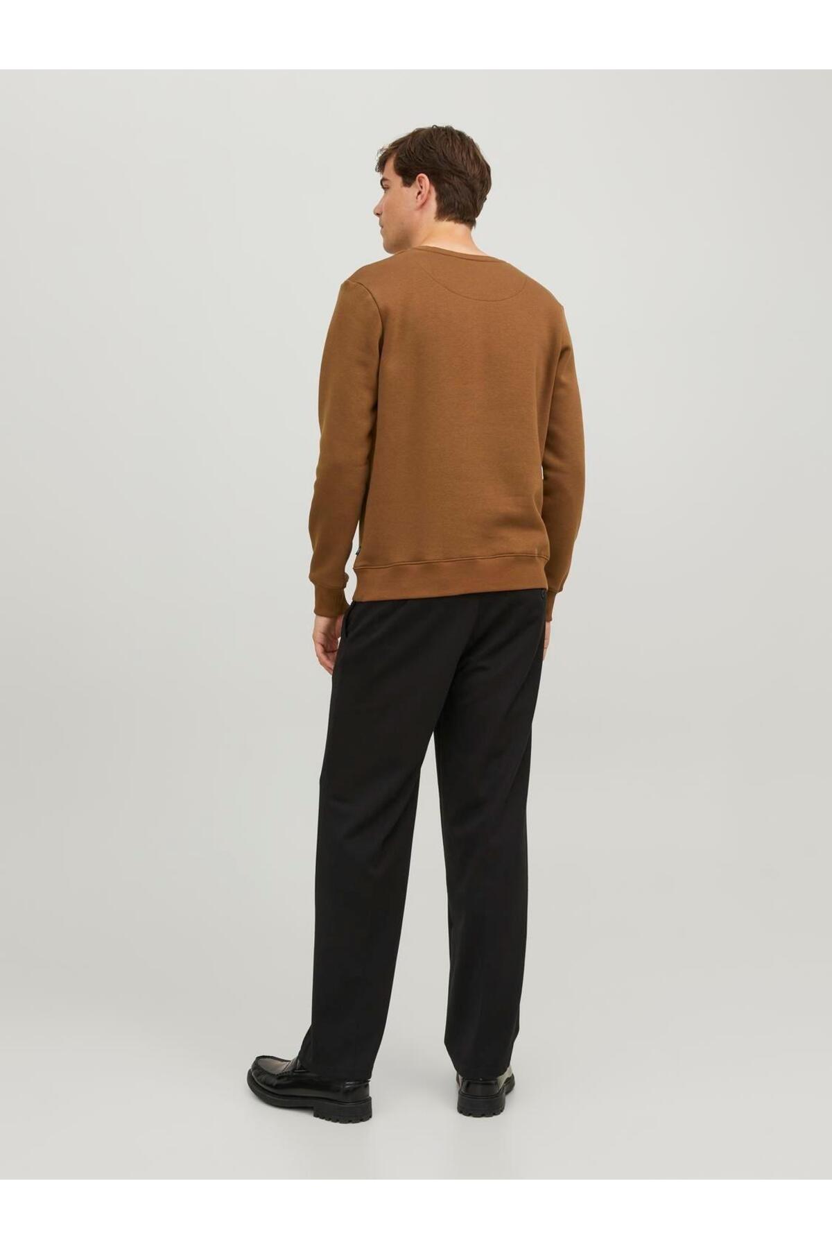 سویشرت جک اند جونز مردانه پارچه سبز اسپرت راسته Regular/رگولار    Regular/رگولار Daily/روزانه | Jack & Jones 12241106 TR - تصویر 3