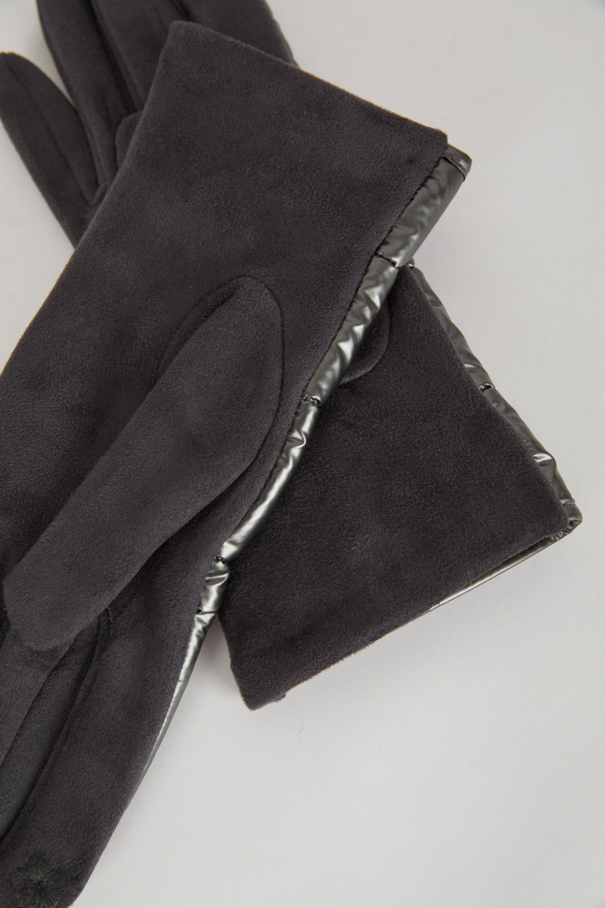 Grey suede ladies gloves store