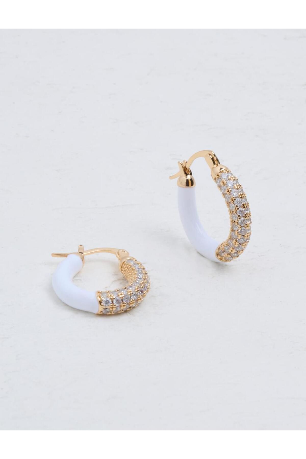 White clip shop on earrings