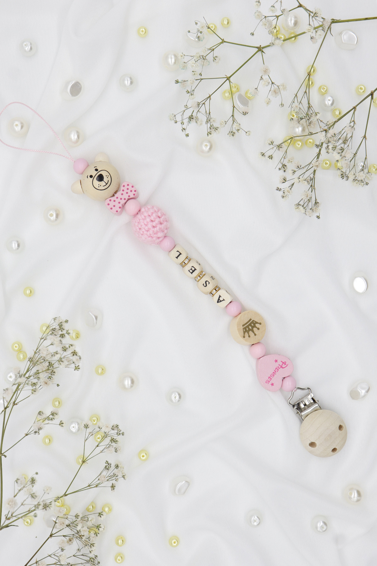 lilamtasarım Isimli Bebek Emzik Zinciri fotoğrafı 5 (önizleme)