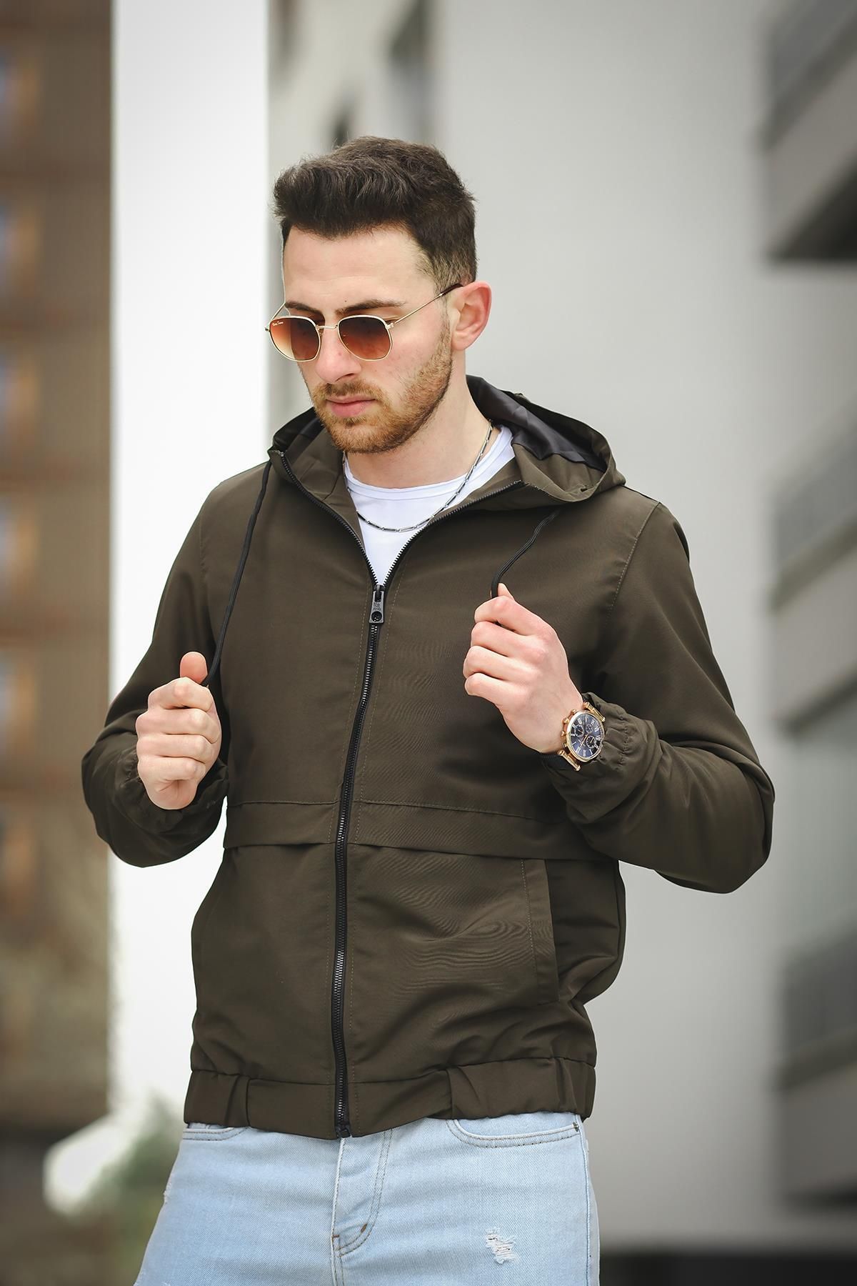 Oksit Antonin Slim Fit Men s Seasonal Coat Raincoat with Waist and