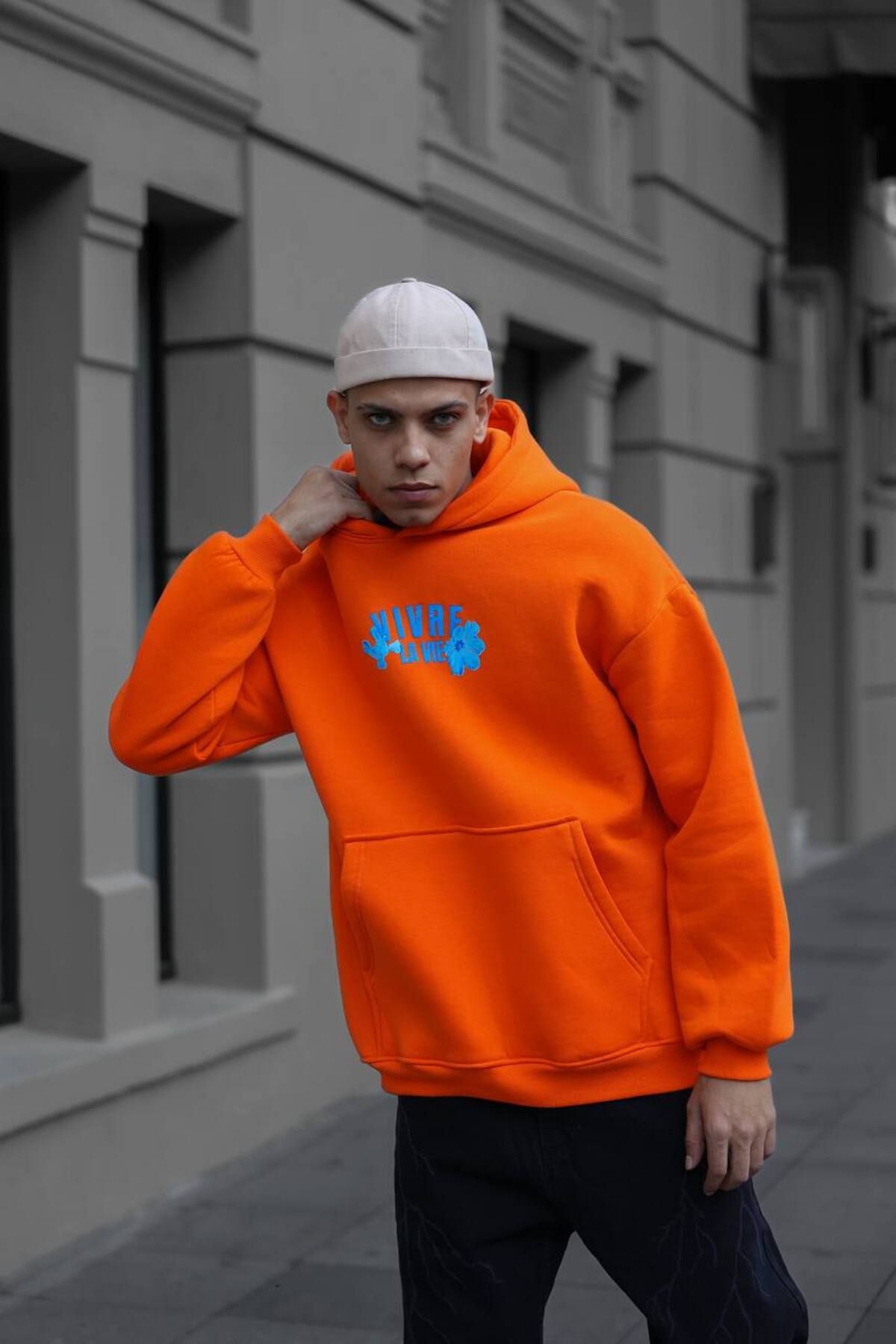 Mens orange hooded sweatshirt outlet