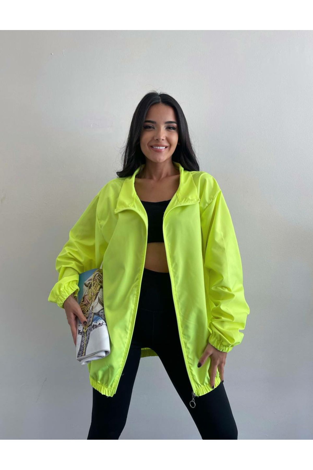 Neon green windbreaker cheap nike