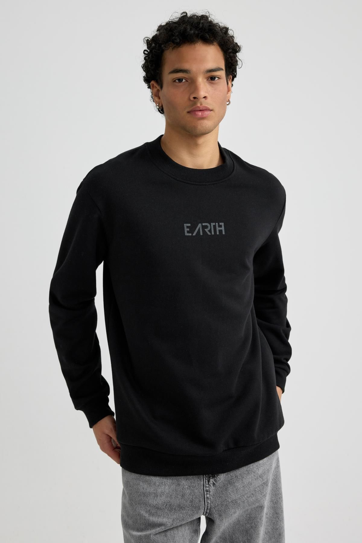Defacto Regular Fit Crew Neck Sweatshirt Trendyol