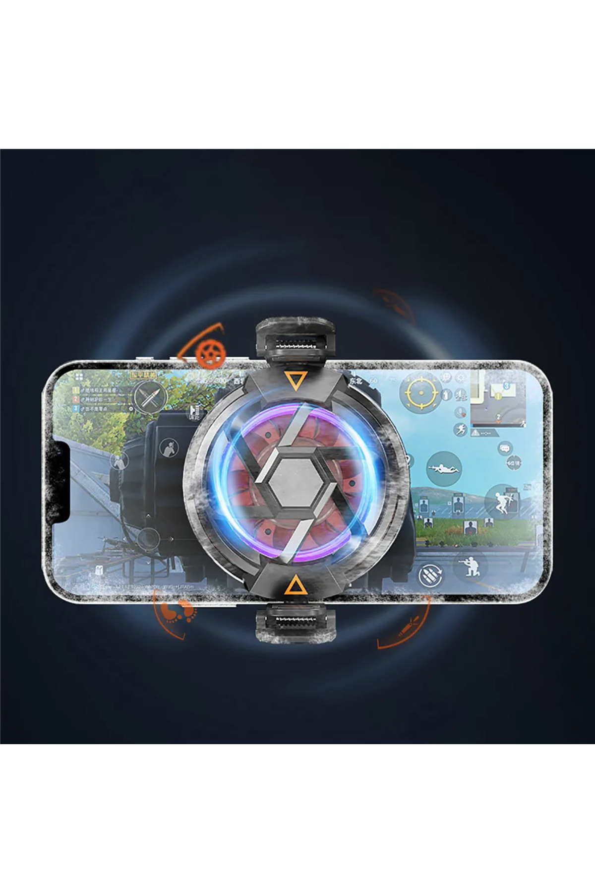 Iphone Xiaomi Samsung Android İos Uyumlu Cep Telefon Soğutucu Fan Rgb'li Işıklı Oyun Hızlandırıcı 7