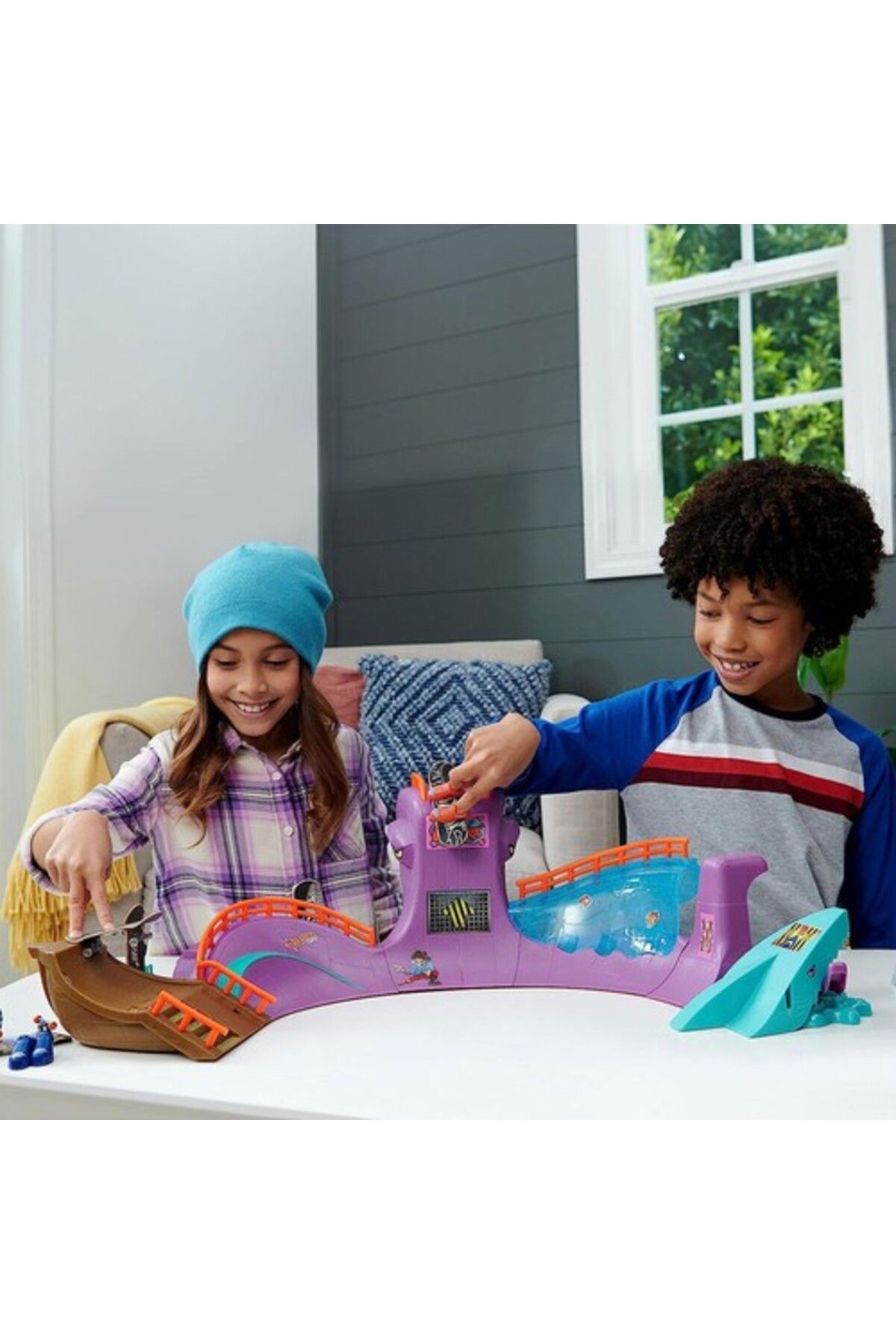 ست بازی اسکیت پارک هات ویلز - پارک اسکیت اختاپوس با لوازم جانبی برای کودکان Mattel