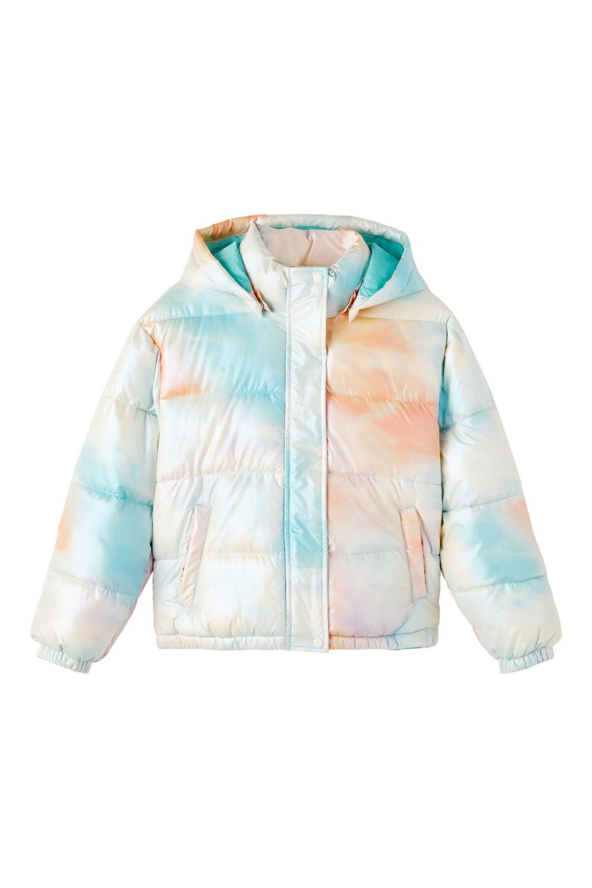 name it Name It High Collar Blue Girl s Puffer Coat 13218487