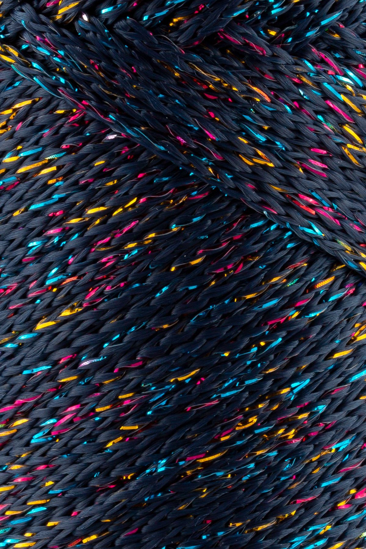 SENSY-Multi Sparkle Glitter Multicolored Thread 100 Gr Polyester Macrame Thread Navy Blue 1.5 Mm - 150 M 2