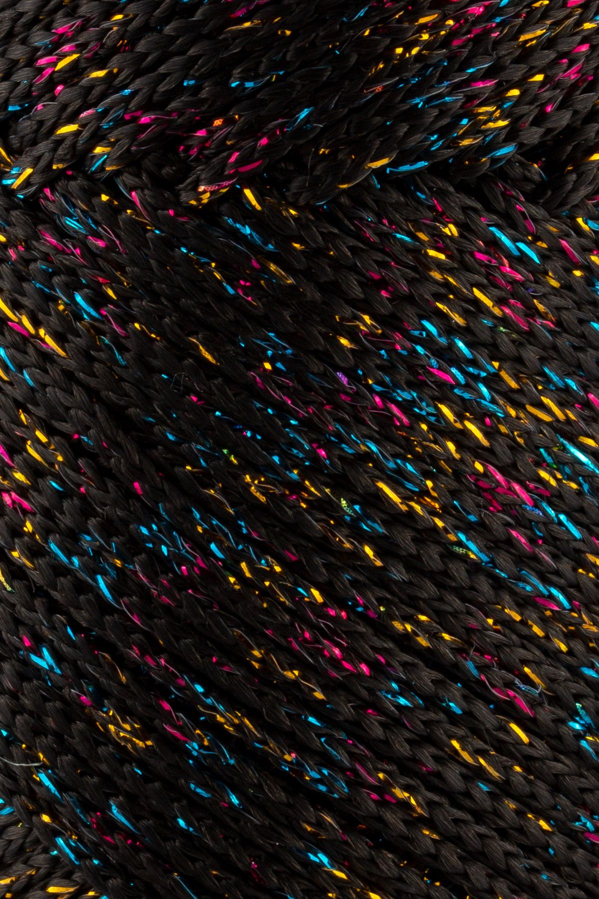 SENSY-Multi Sparkle Glitter Multicolored Thread 100 Gr Polyester Macrame Thread Black 1.5 Mm - 150 M 2