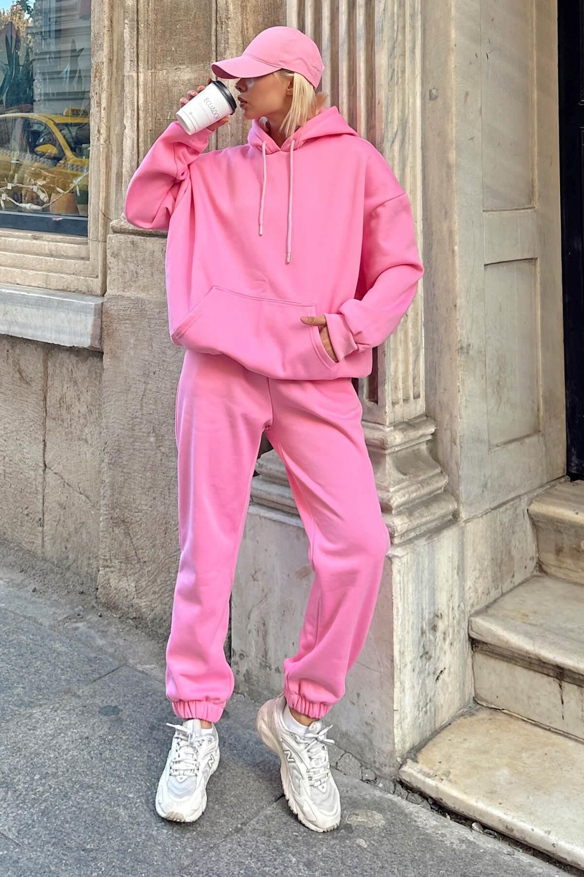 Pink hoodie cheap and sweatpants