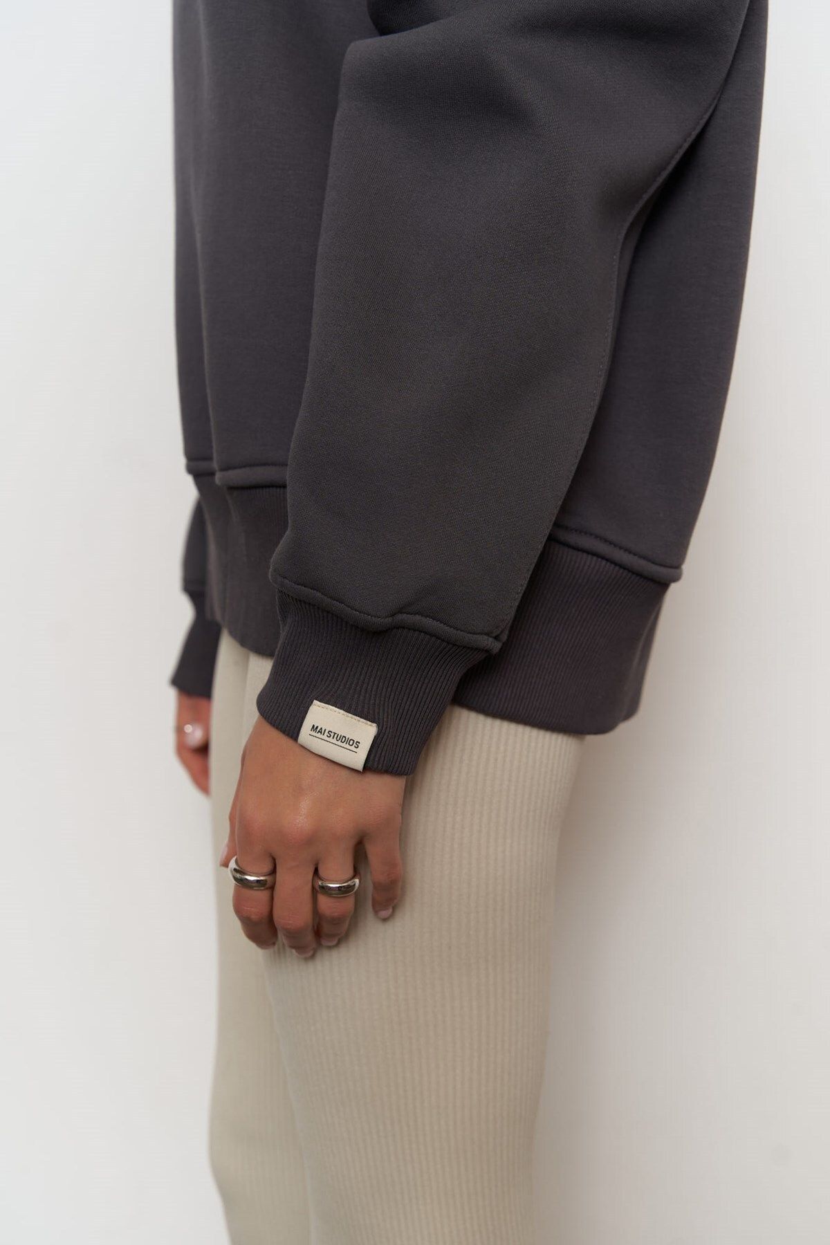 MAİ COLLECTİON-Street Studios Anthrazit Oversize-Sweatshirt 4