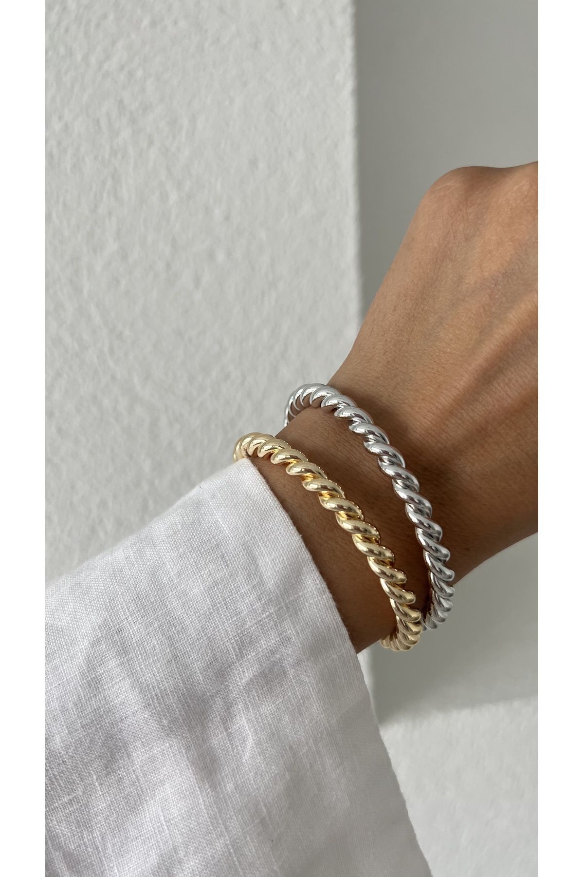 Twisted sales silver bracelet