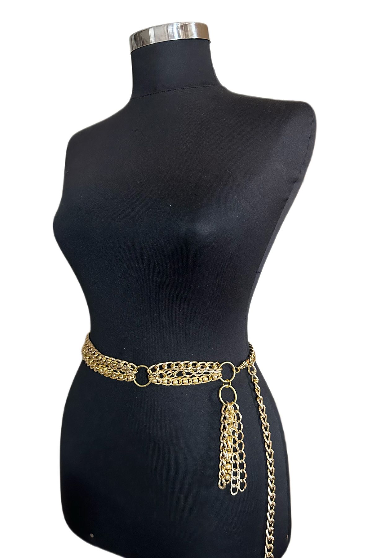 Maiden moda-Gold Color Multiple Chain Detailed Chain Belt 2
