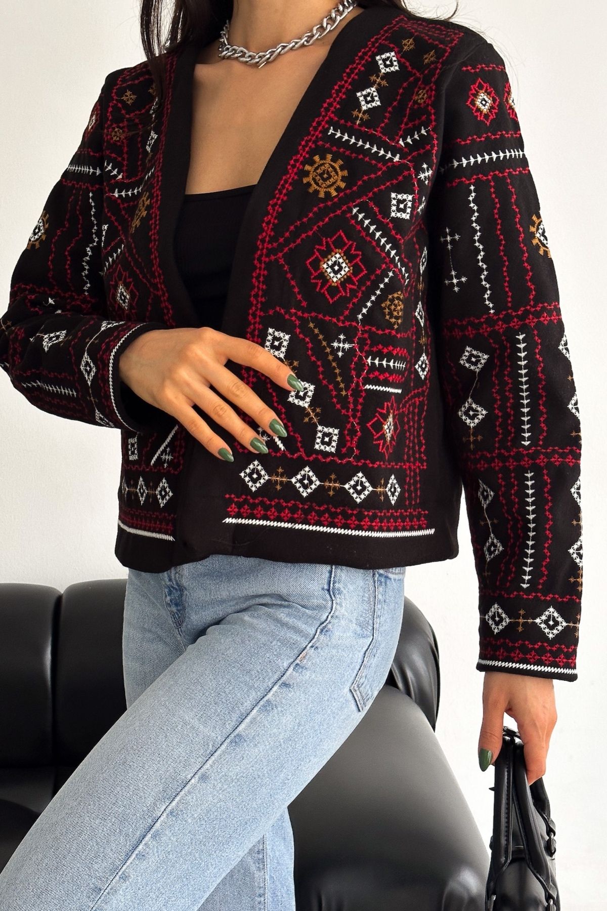 Bohemian embroidered jacket online