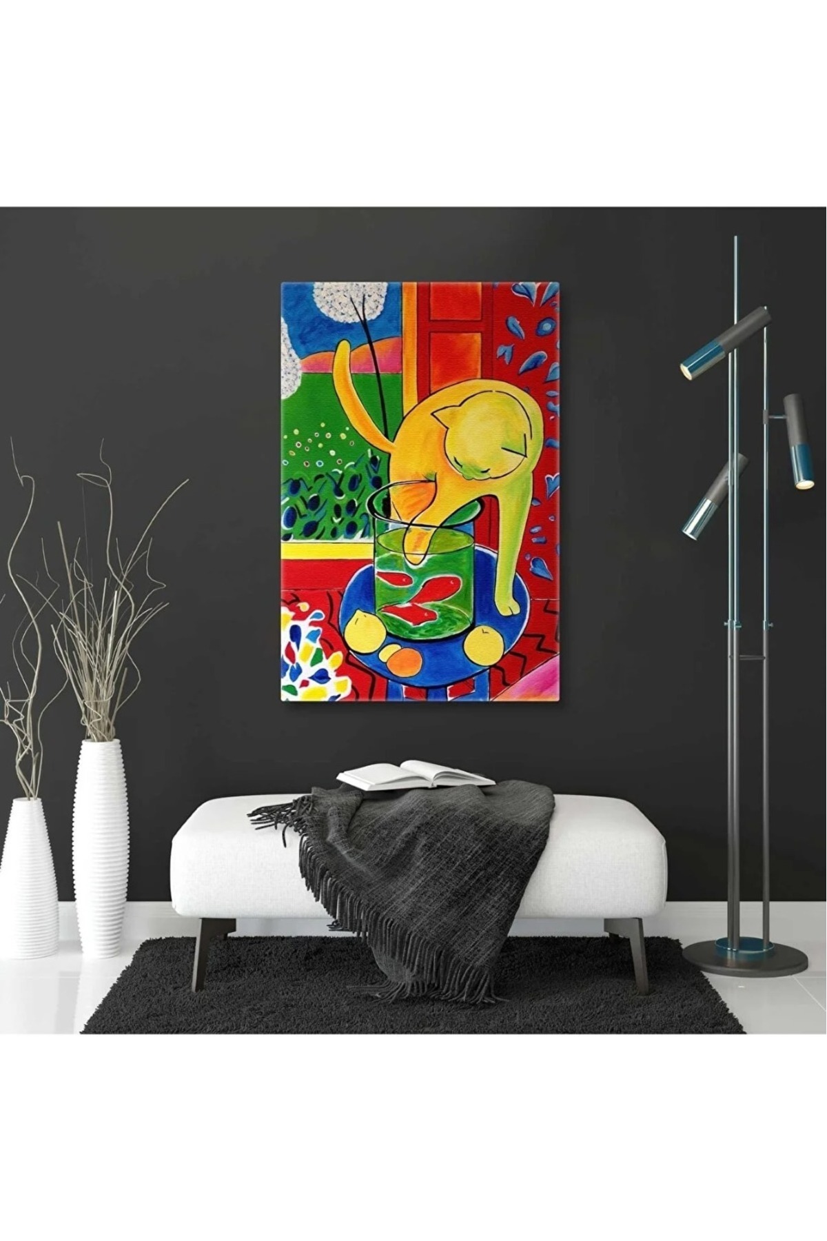 Henry Matisse The Cat With Red Fish Kedi Balıkl Akvyum Kanvas Tablo