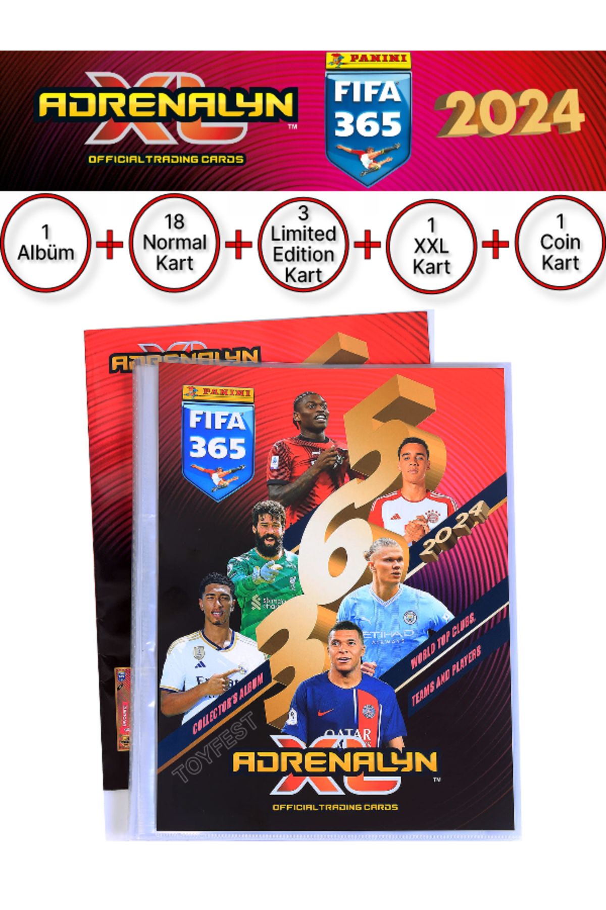 TOYFEST Panini Adrenalyn Fifa 365 - 2024 TCG Mega Starter Pack Football  Player Cards Magazine Album - Trendyol
