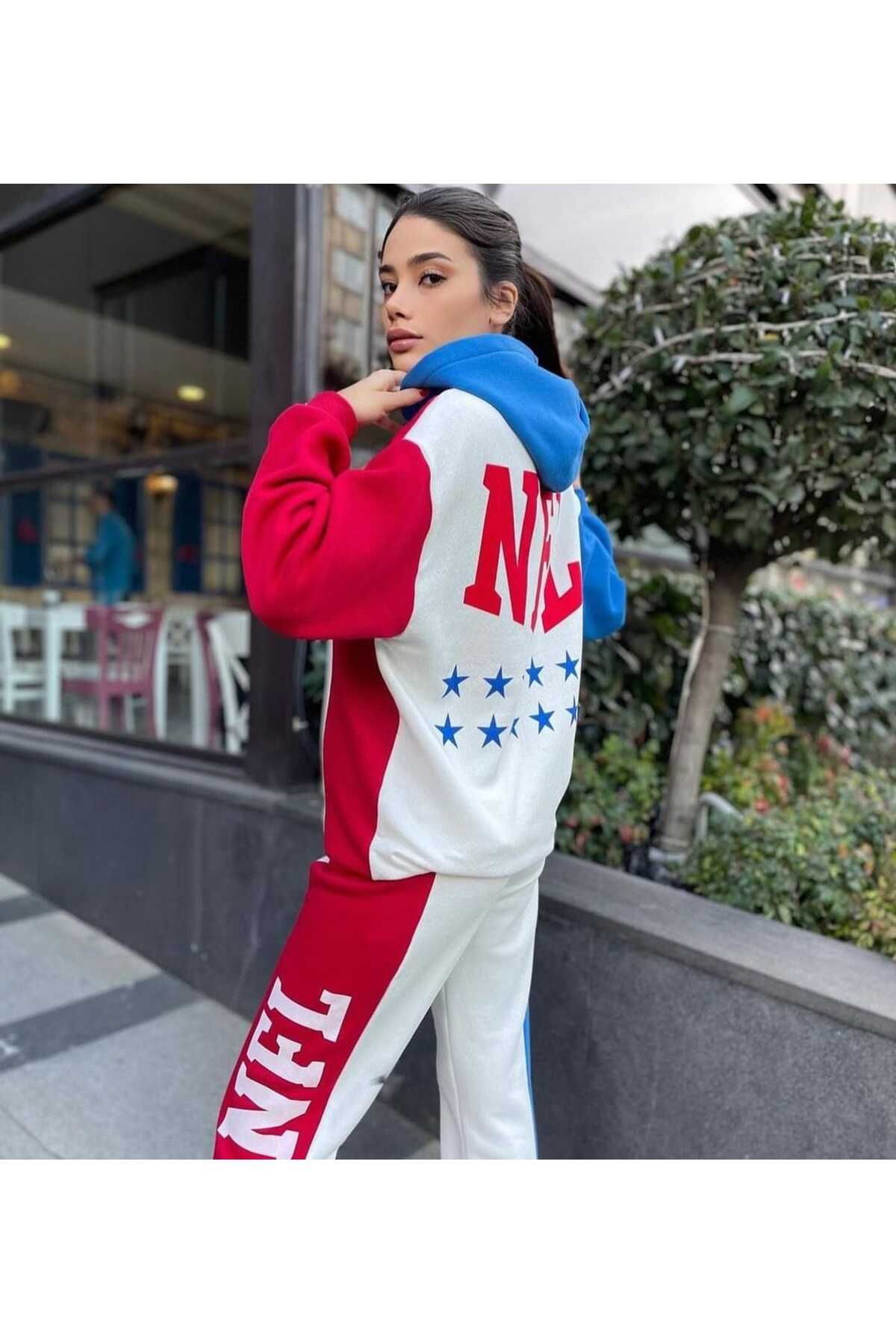 Red white tracksuit discount