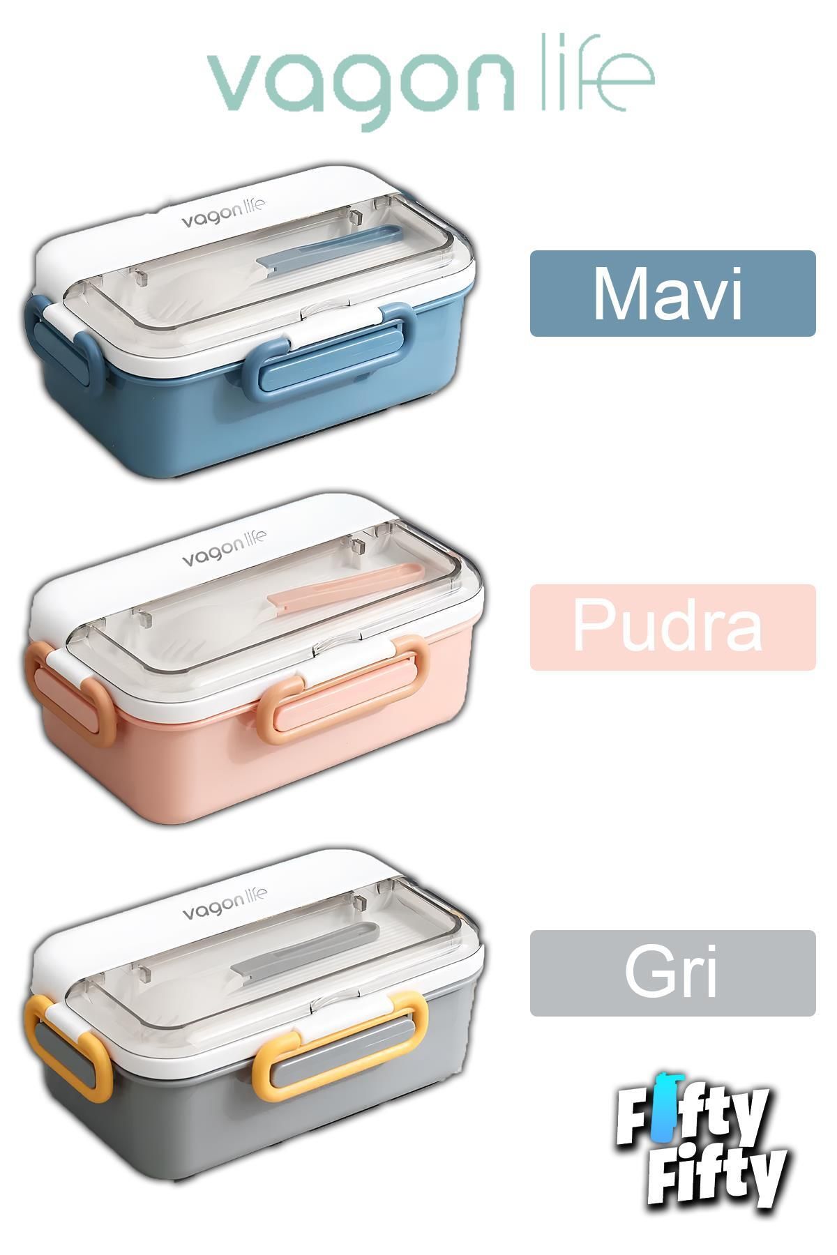 ست ظروف کمپینگ آبی Vagonlife 900 میل تک تماس دو قطعات نفره Bento Lunch Box Office Genel Markalar