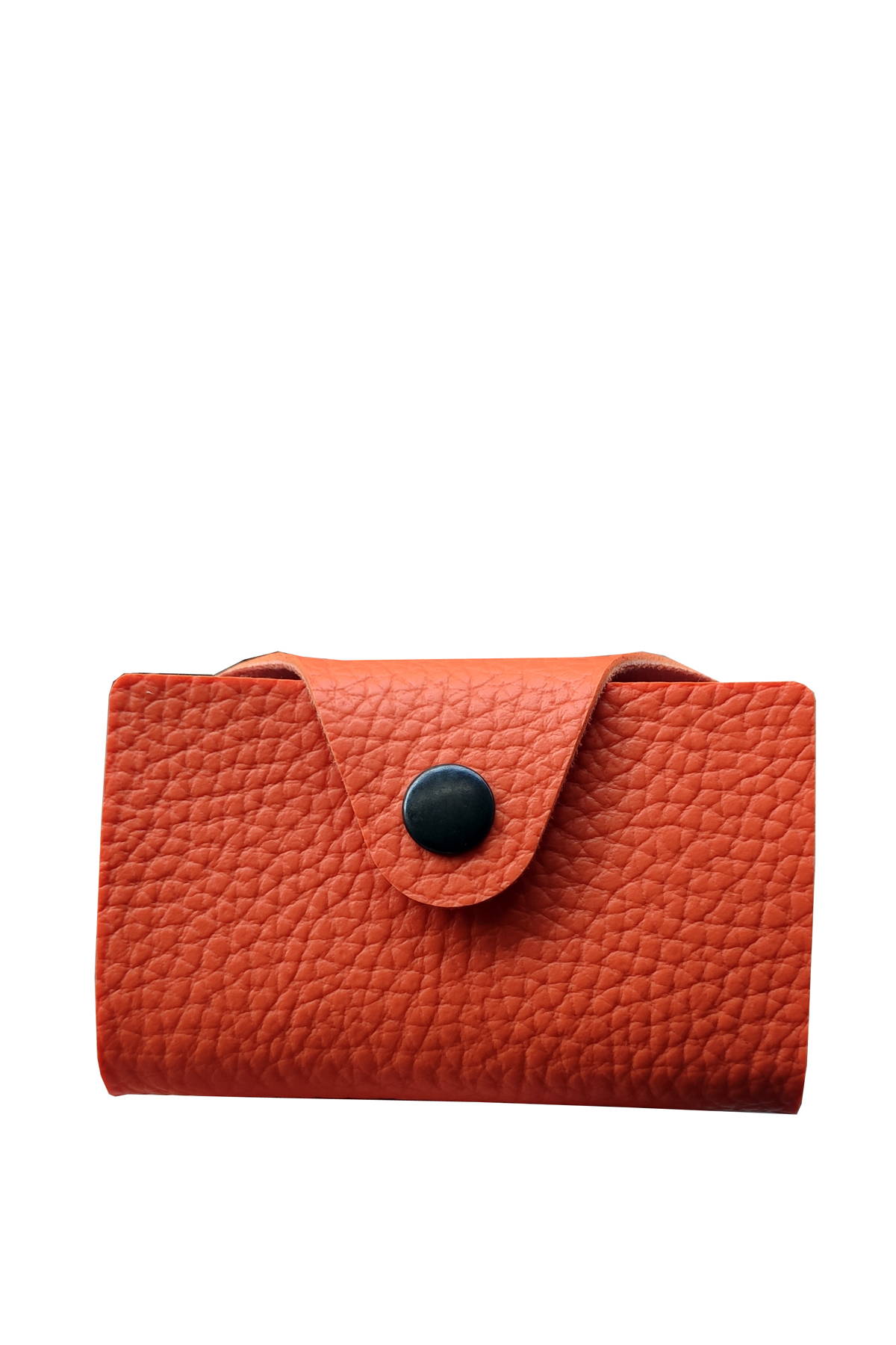 Kemer Dünyası Unisex 10 Bölmeli Yeni Küçük Kalıp Turuncu Kredi Kartlık - Cüzdan