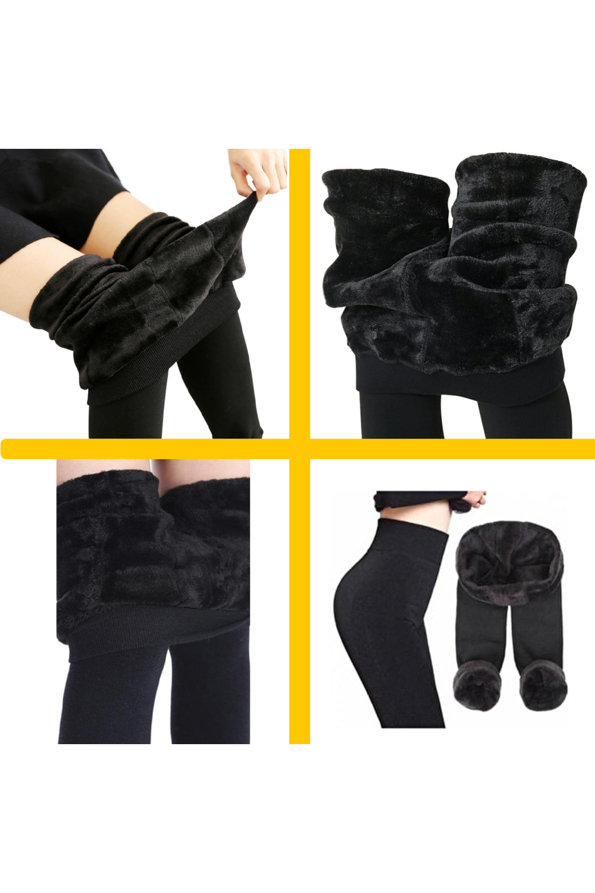 secret moda Jambiere De Pluș De Iarnă Cu Talie Înaltă Pentru Femei Femeie - L/XL
