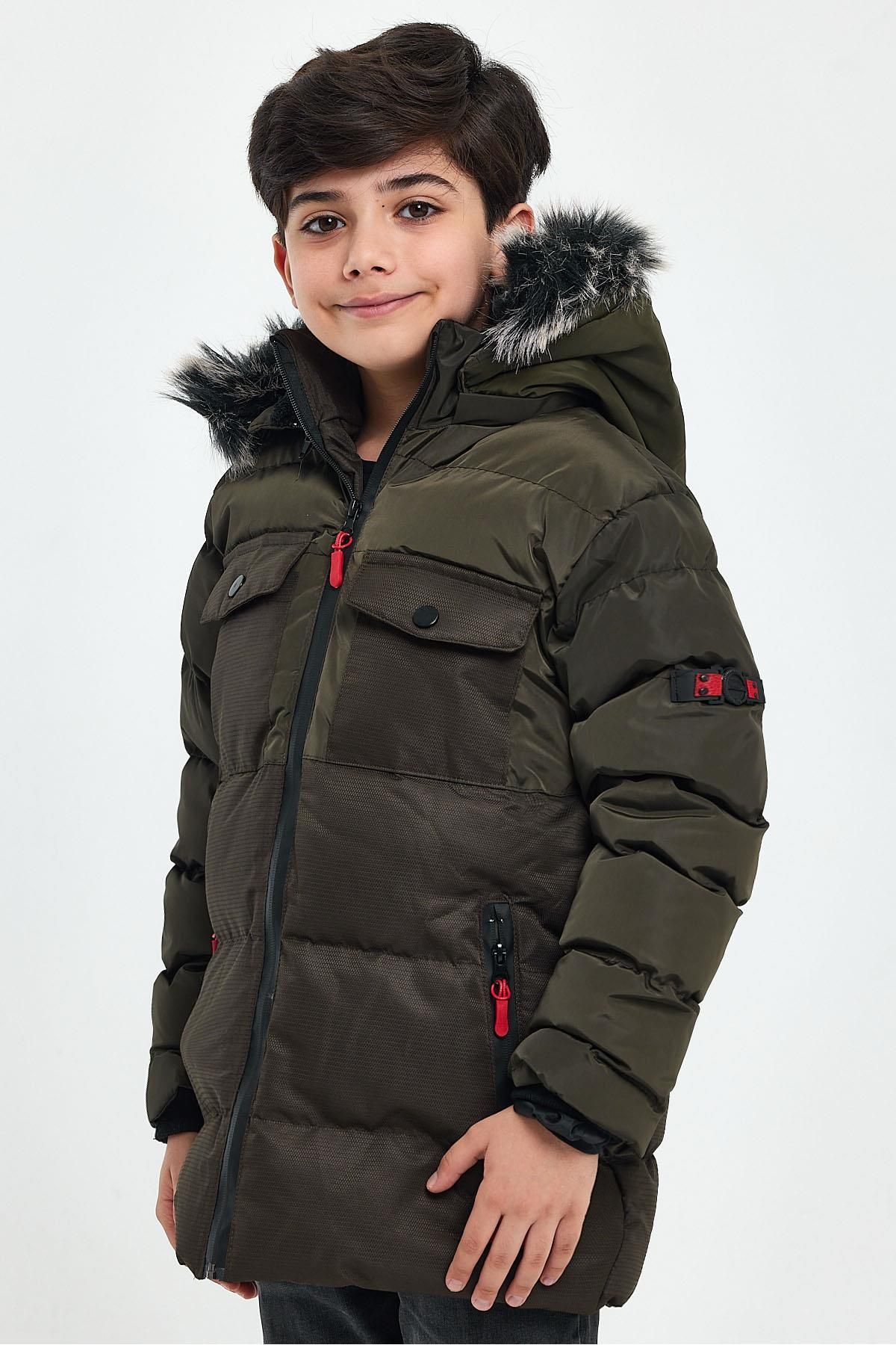 Boys fur lined coat hot sale