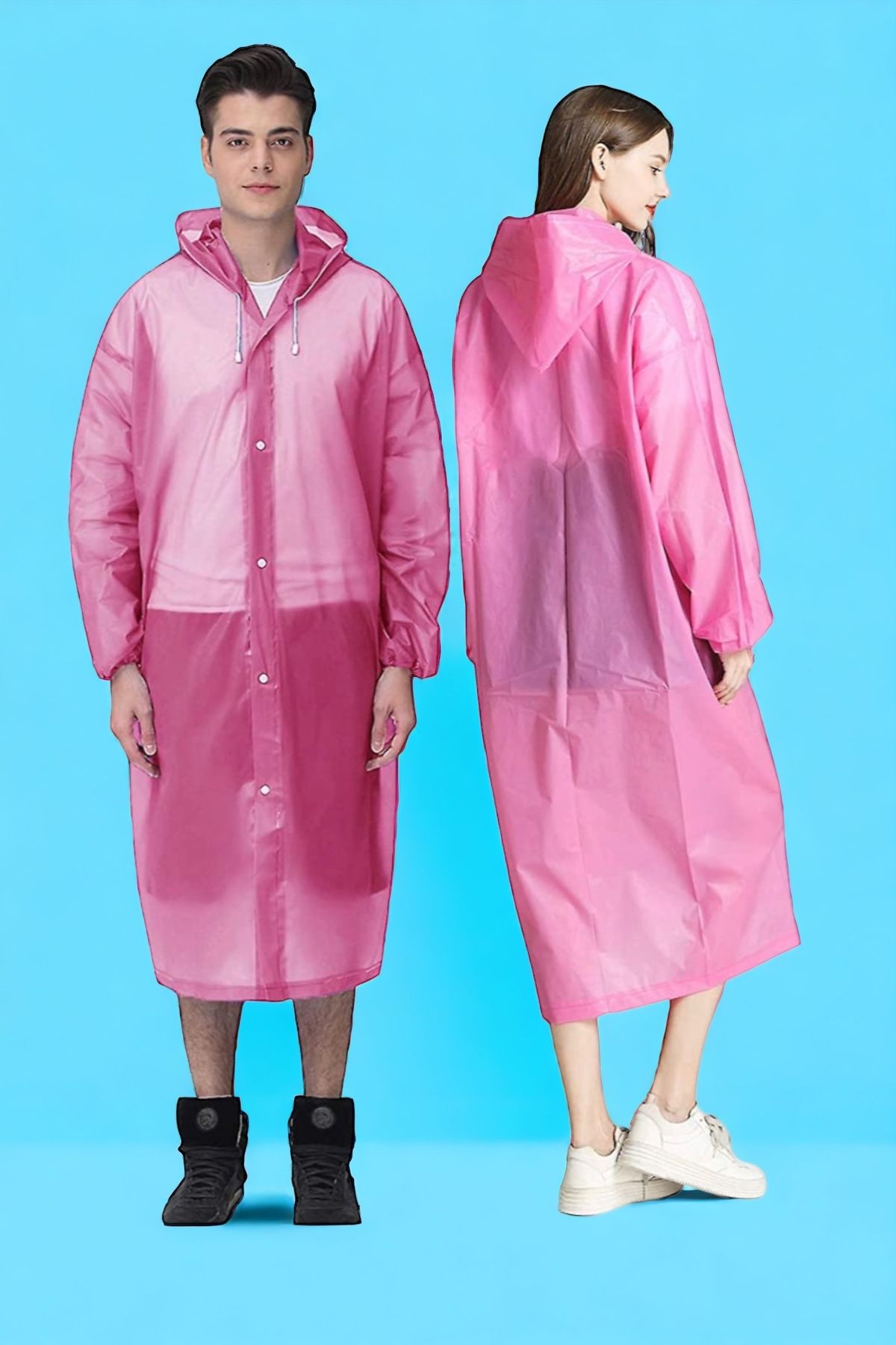 Zzla Unisex Pink Eva Fabric Water Windproof Raincoat Windbreaker Trendyol