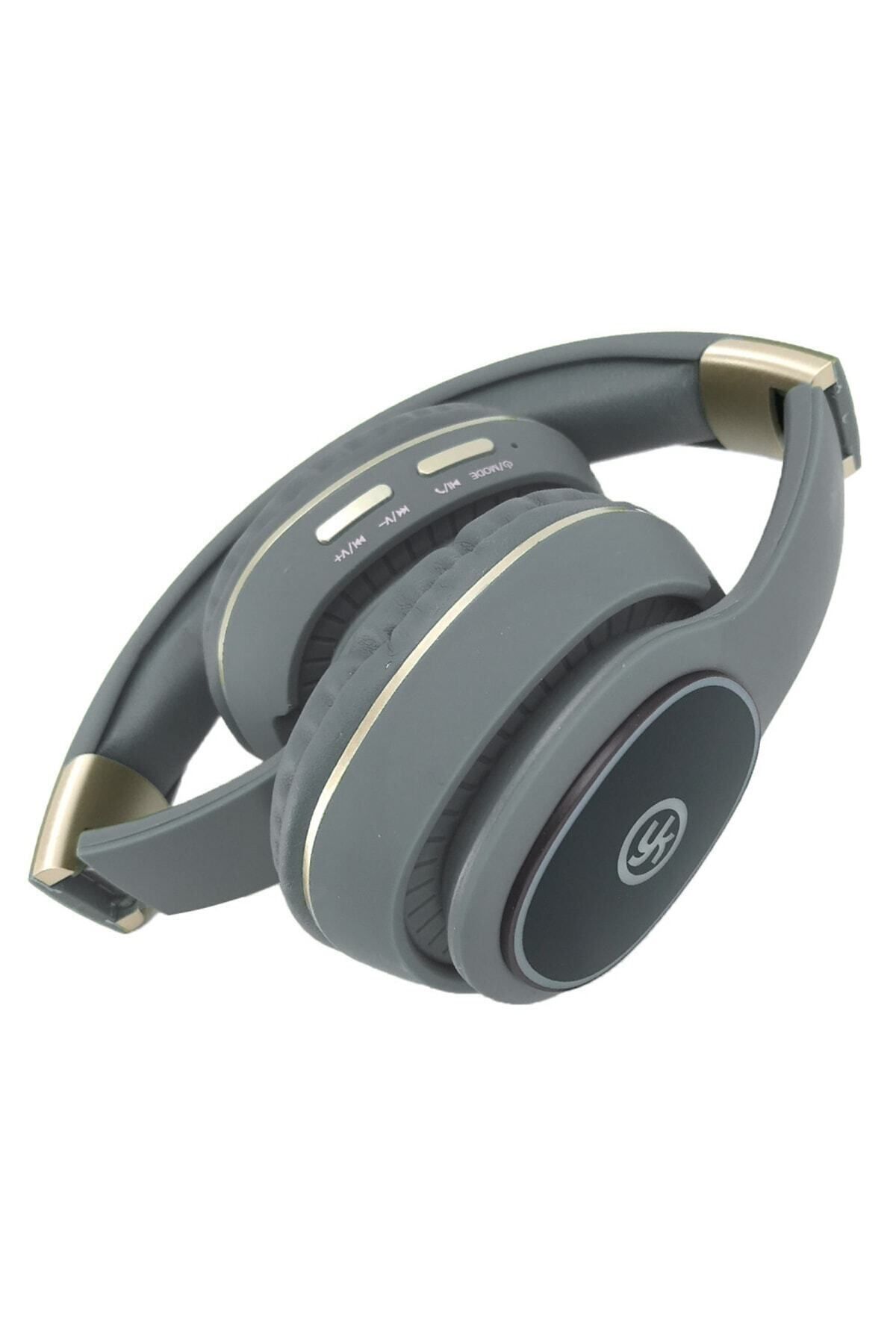 YK Design Kablosuz Rgb Led I kl Bluetooth Stereo Kulakl k Gri