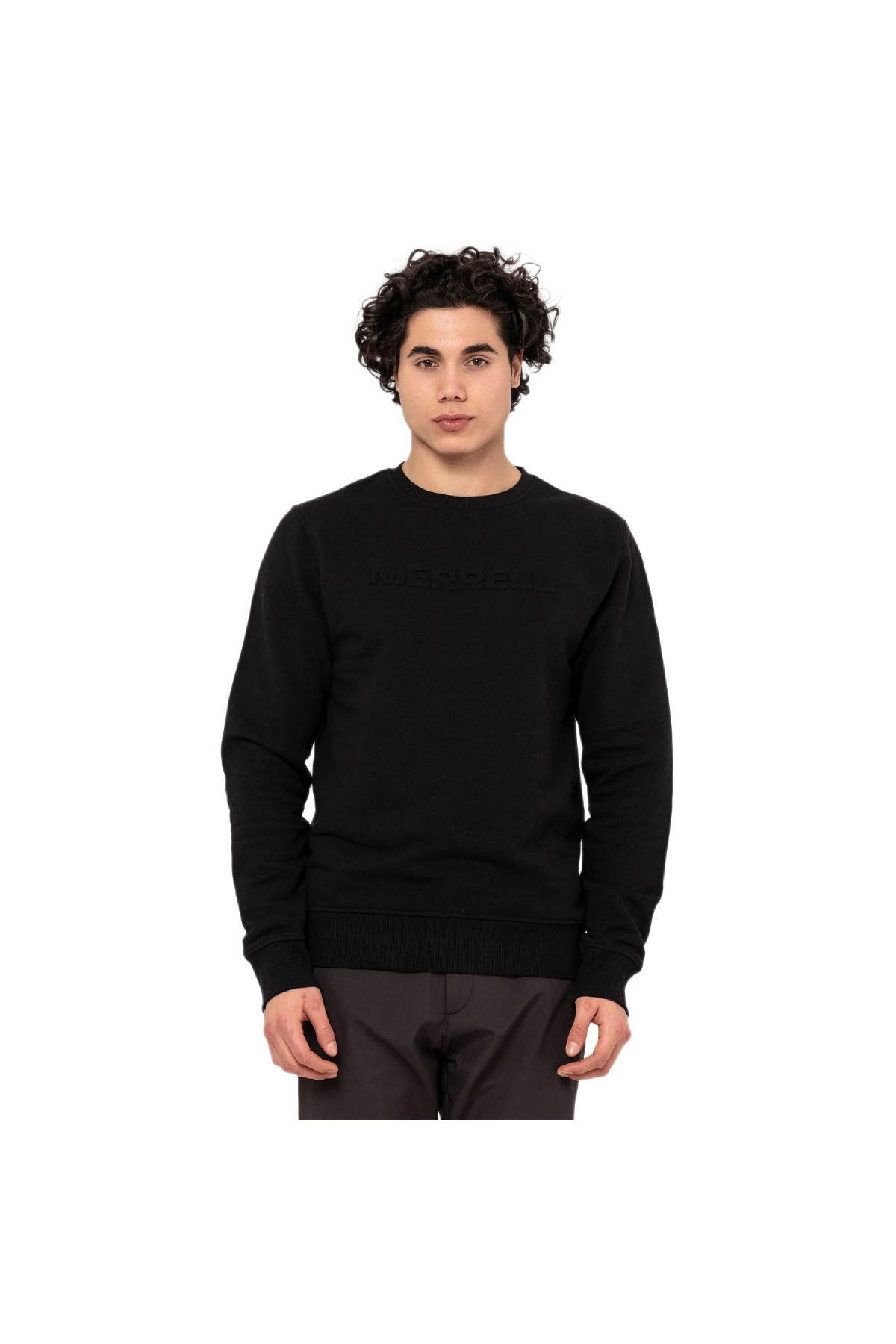 مرل سویشرت مردانه مشکی ساده مناسب فضای باز M23