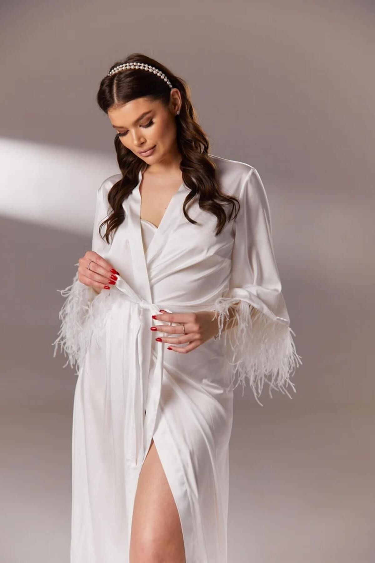 Silky long 2025 dressing gown